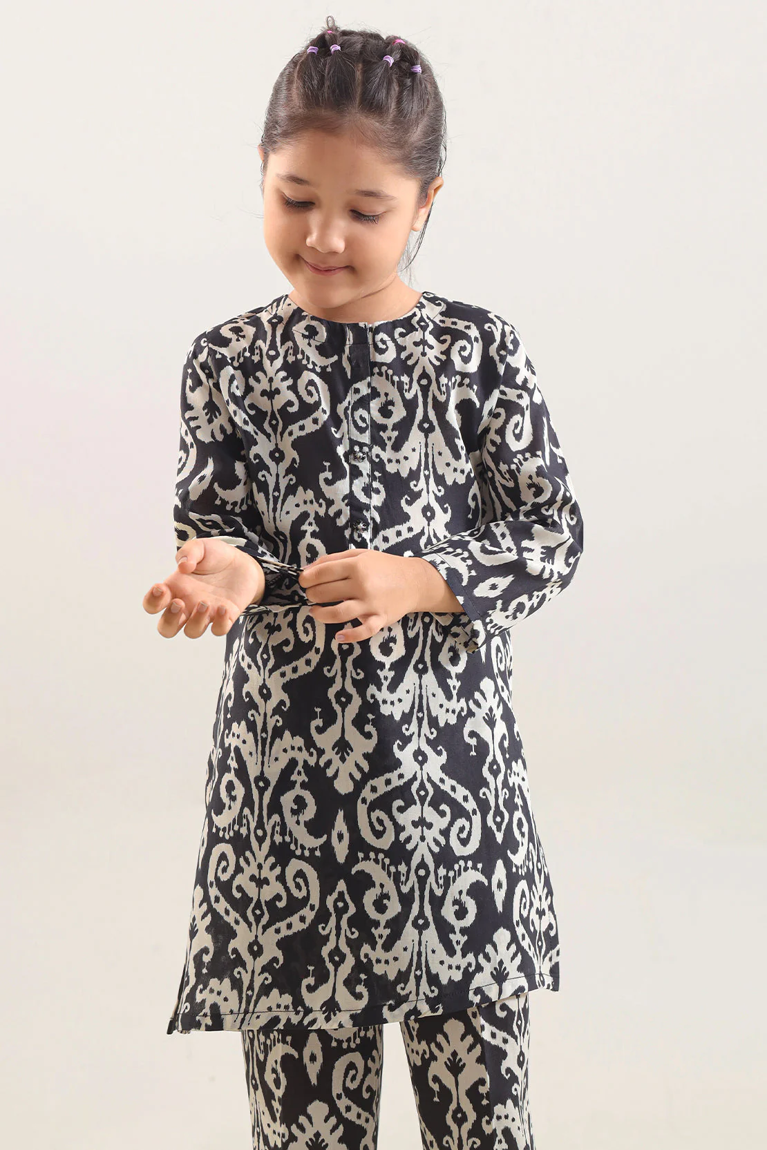 Printed Arabic Premium Lawn Stitched 2 Piece (Shirt/Trouser)  For Kids - Image 3