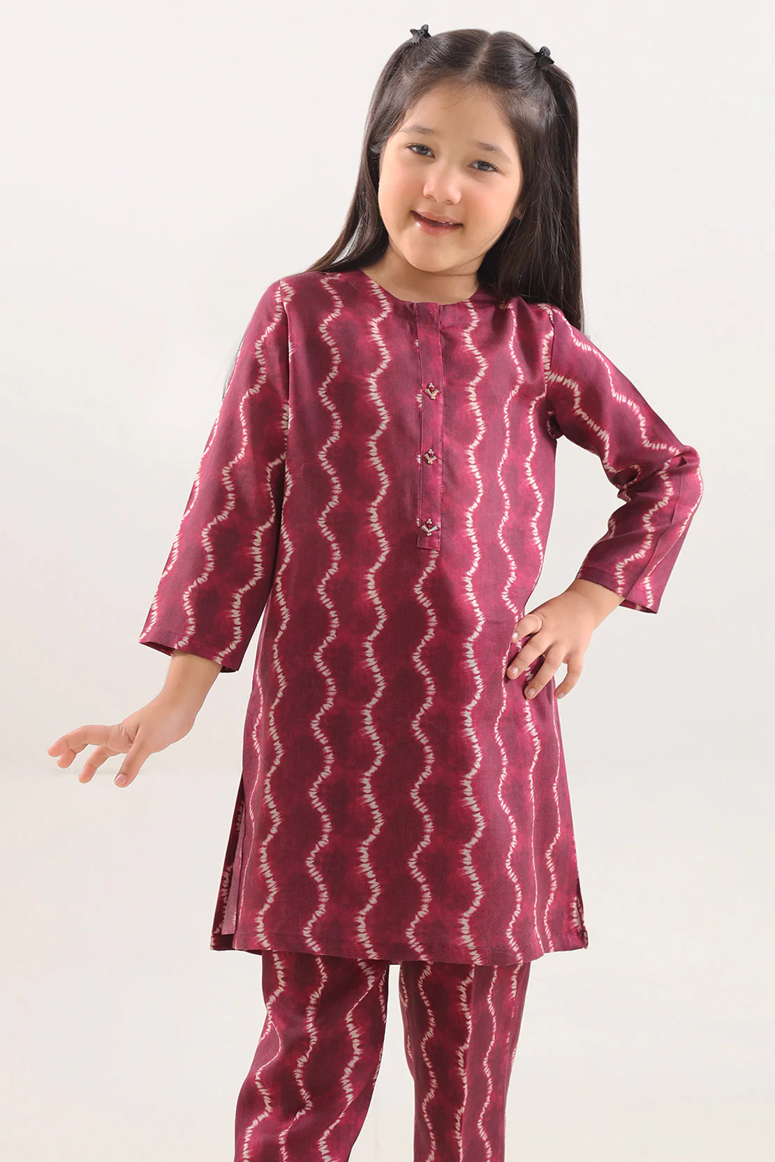 Printed Arabic Lawn Stitched 2 Piece (Shirt/Trouser) For Kids - Image 2