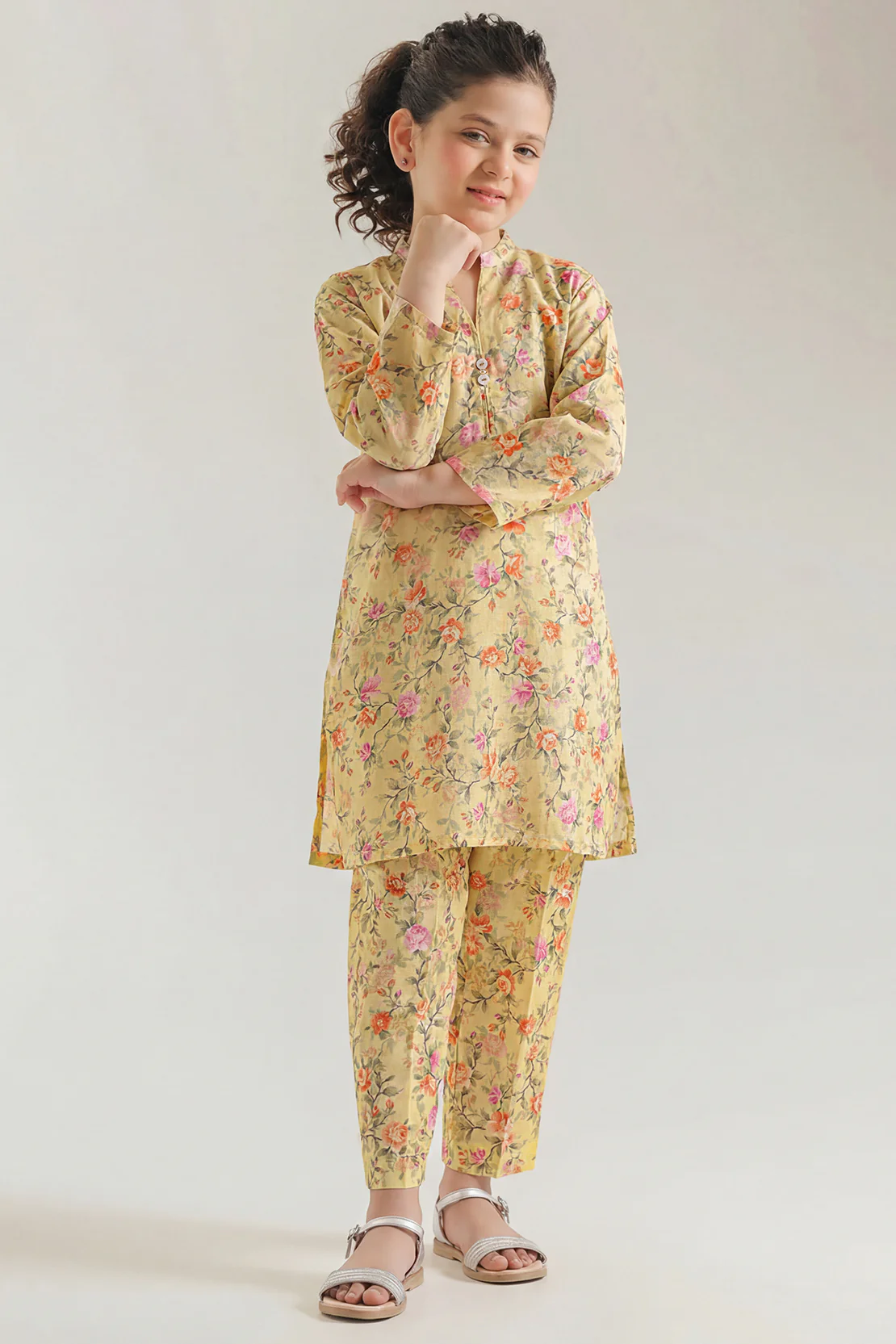Printed Arabic Premium Lawn Stitched 2 Piece (Shirt/Trouser) For Kids