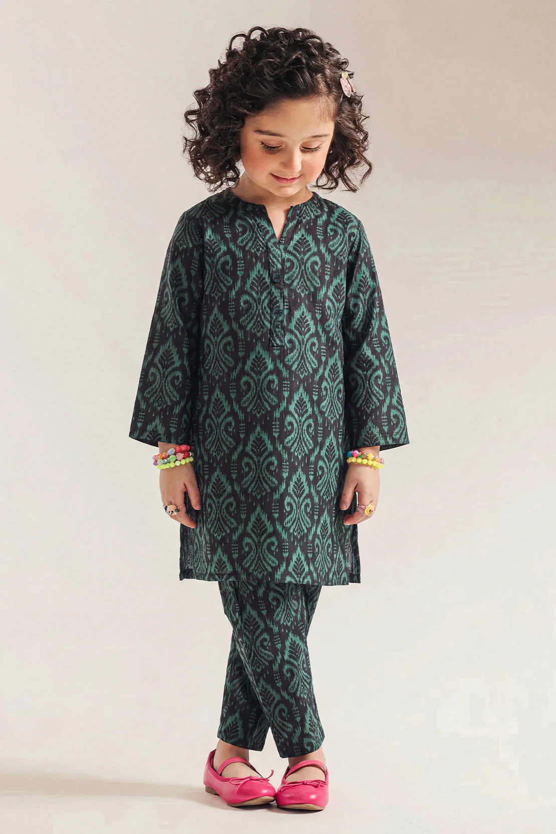 Printed Arabic Premium Lawn Stitched 2 Piece (Shirt/Trouser) For Kids