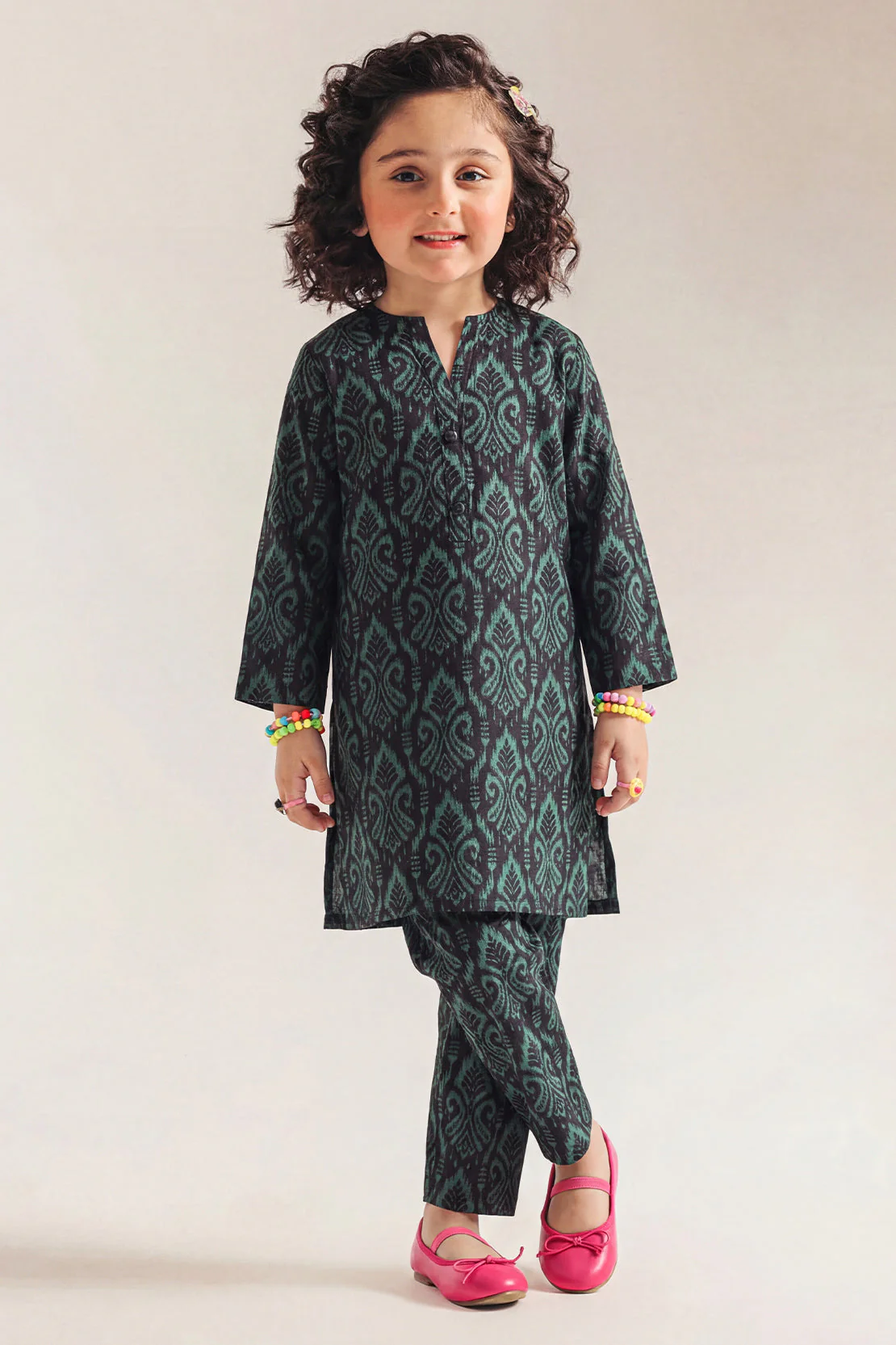 Printed Arabic Premium Lawn Stitched 2 Piece (Shirt/Trouser) For Kids - Image 2
