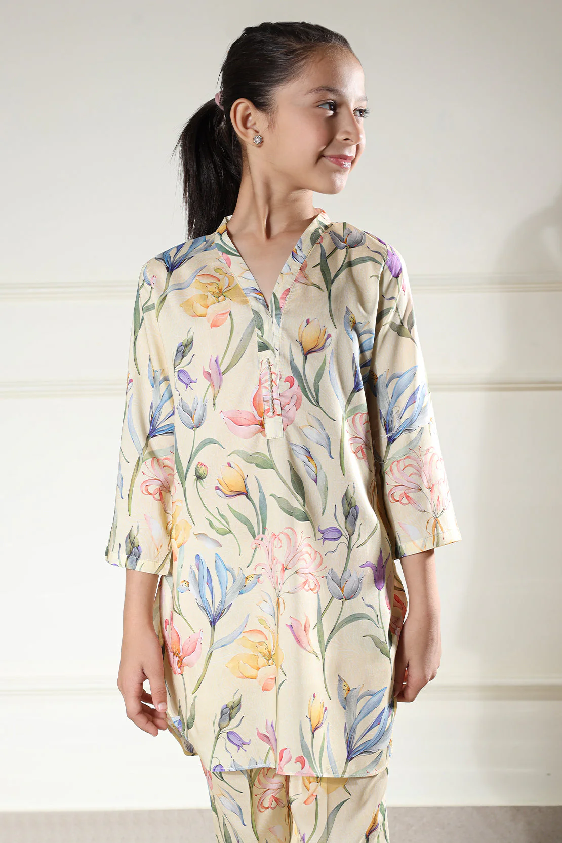 Printed Arabic Premium Lawn Stitched Shirt For Kids - Image 7