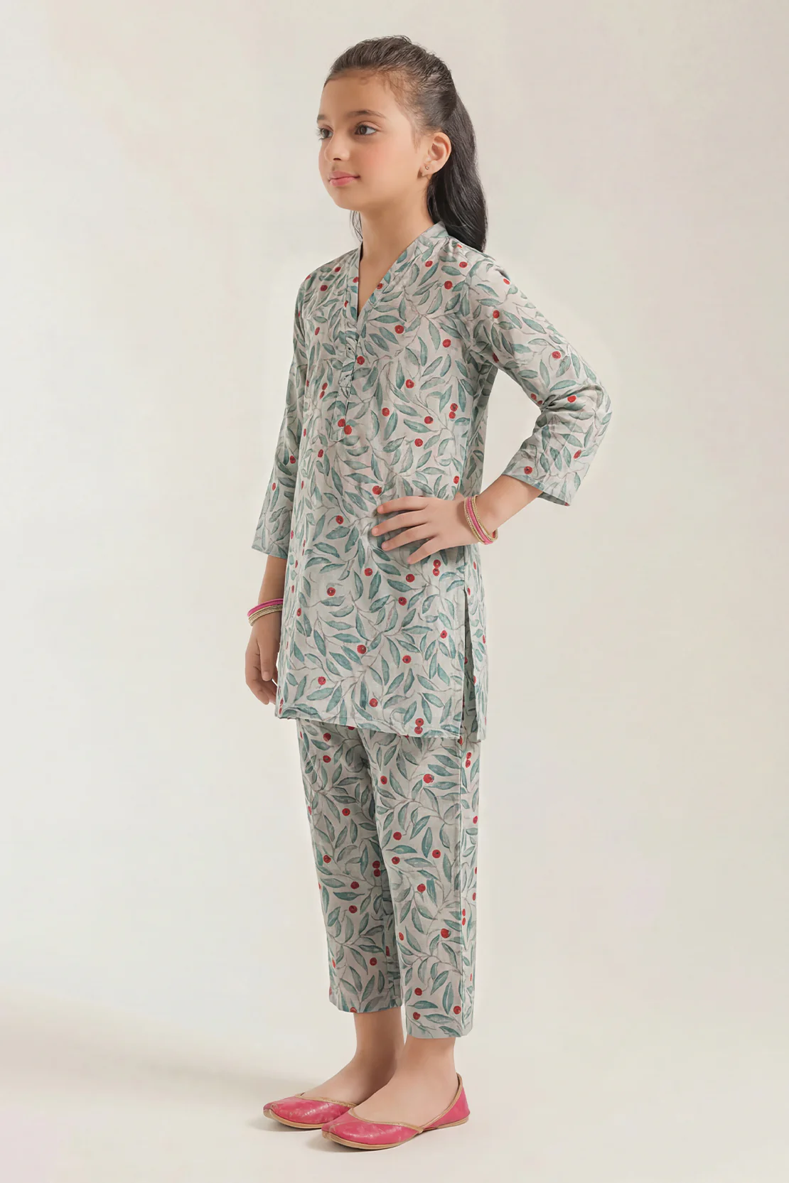 Printed Arabic Premium Lawn Stitched Shirt For Kids - Image 2