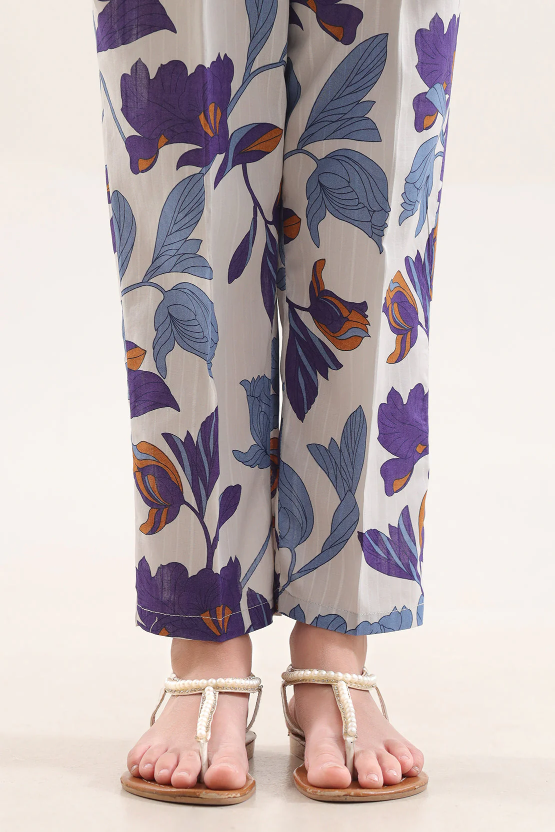 Printed Cambric Pants For Kids