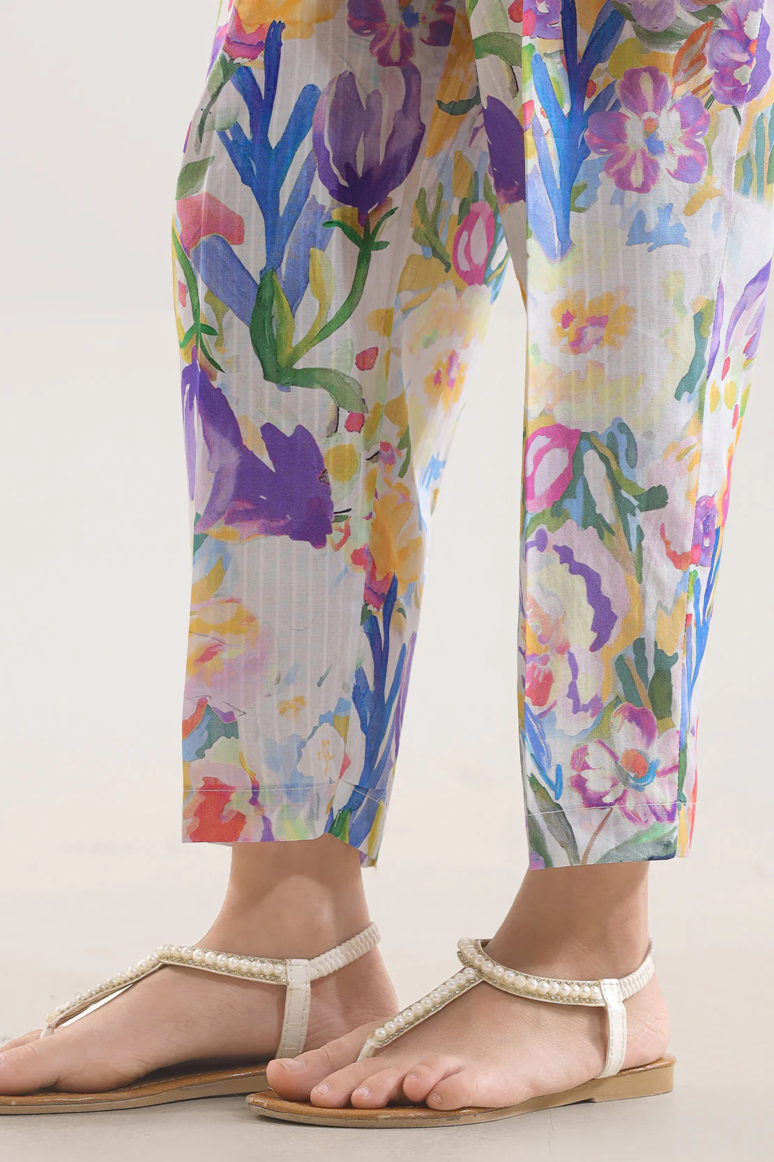 Printed Cambric Pants For Kids