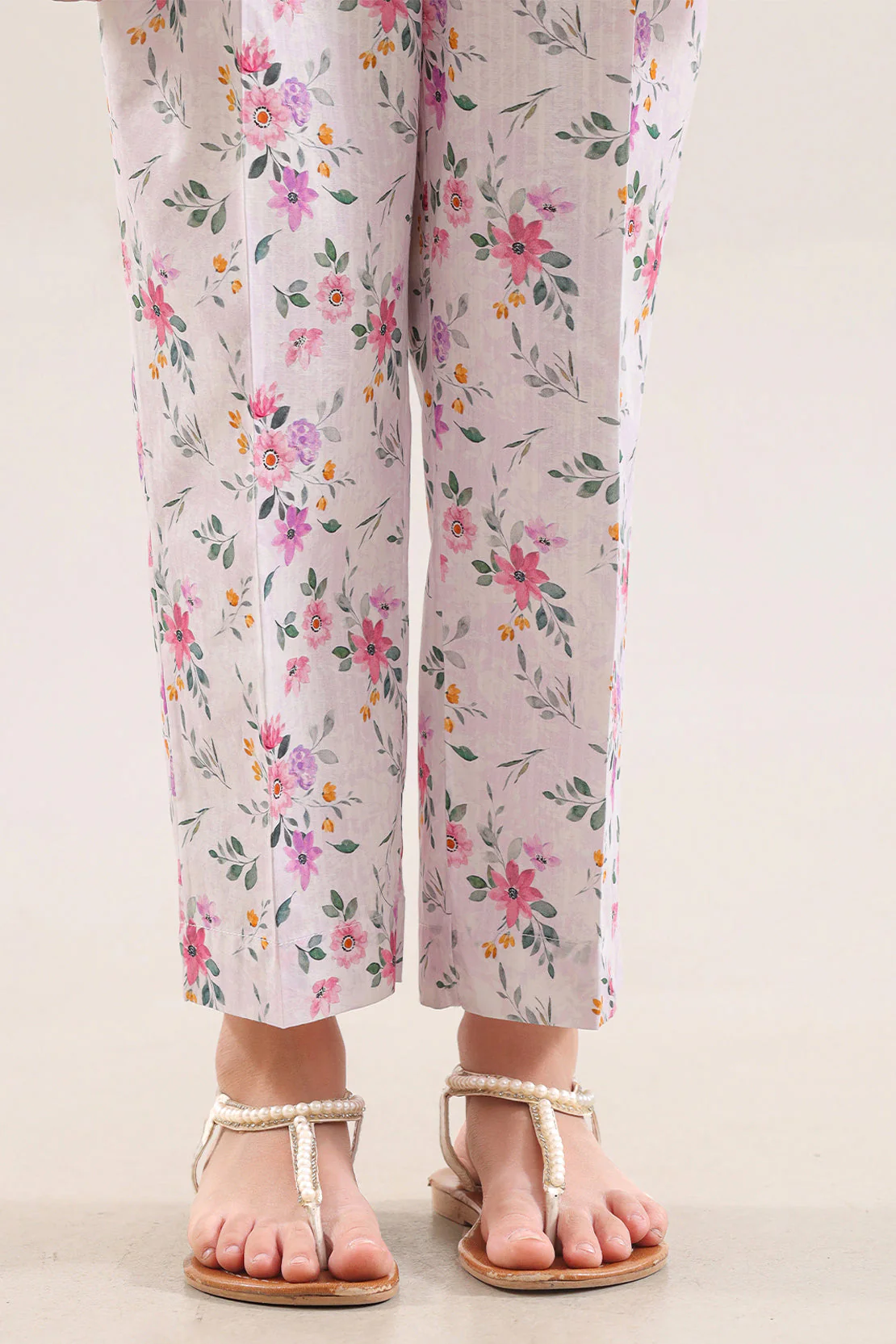 Printed Cambric Pants For Kids