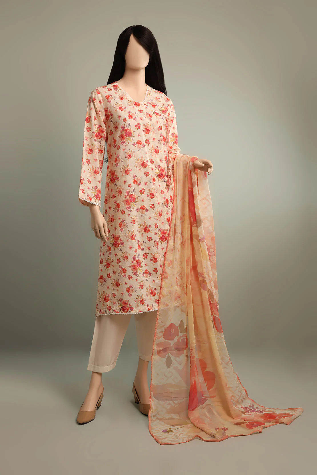 Printed Cambric Stitched 2 Piece (Shirt/Dupatta)