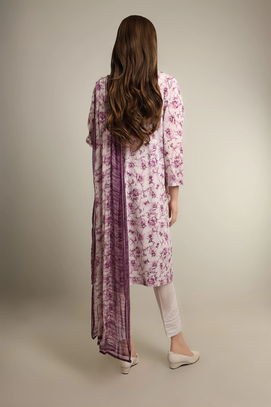 Printed Cambric Stitched 2 Piece (Shirt/Dupatta) - Image 2