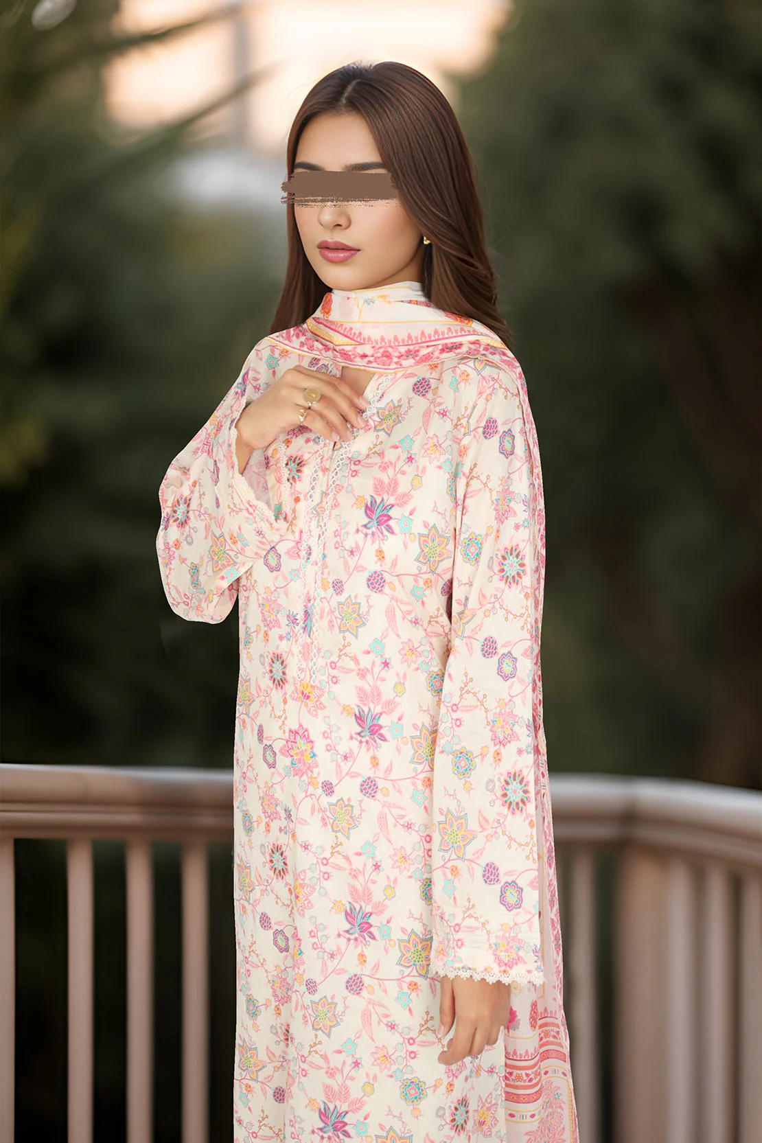 Printed Cambric Stitched 2 Piece (Shirt/Dupatta) - Image 4