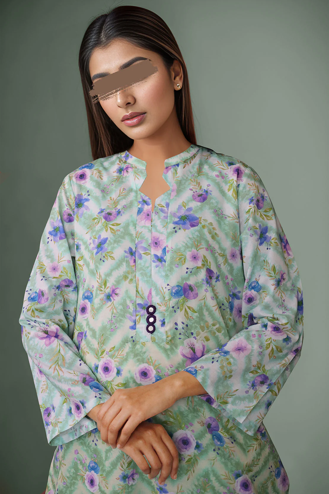 Printed Cambric Stitched 2 Piece (Shirt/Trouser) - Image 2