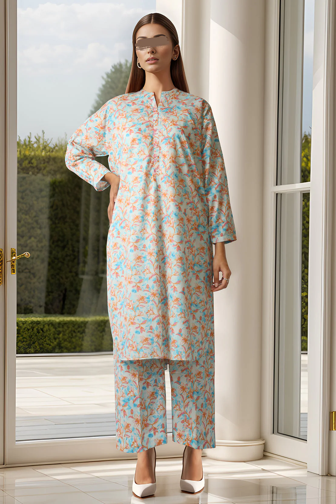 Printed Cambric Stitched 2 Piece (Shirt/Trouser) - Image 2
