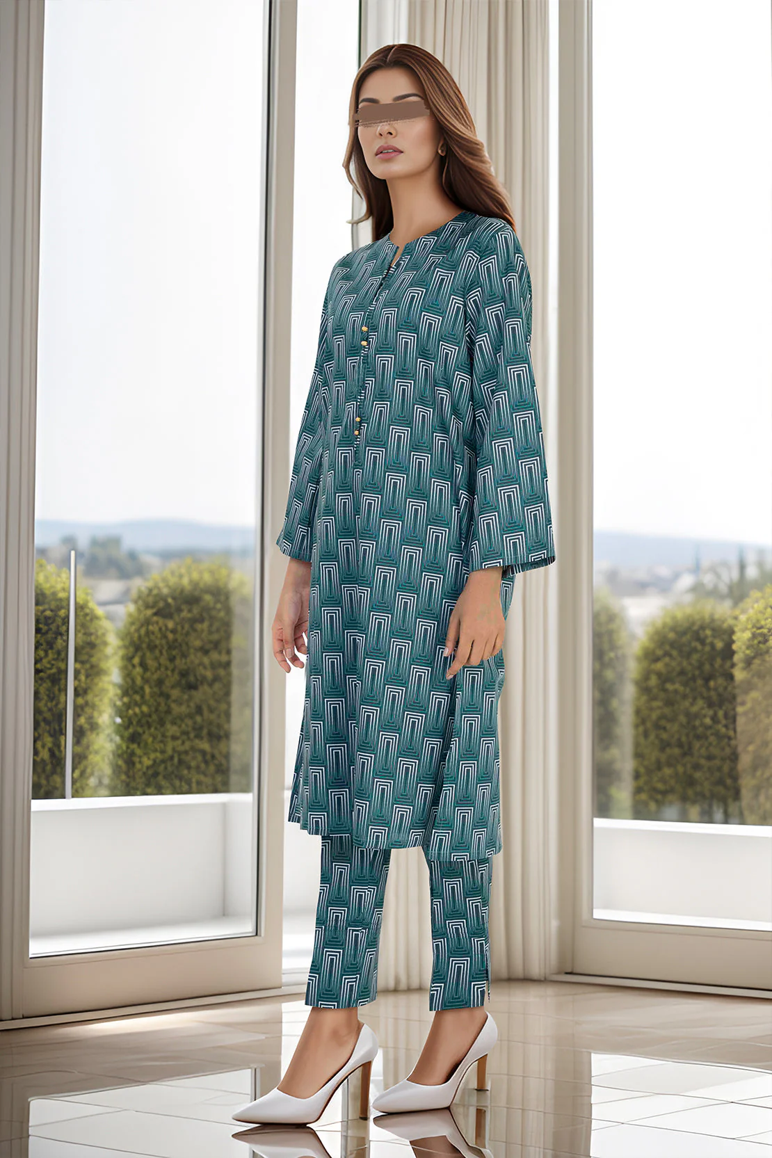 Printed Cambric Stitched 2 Piece (Shirt/Trouser) - Image 2