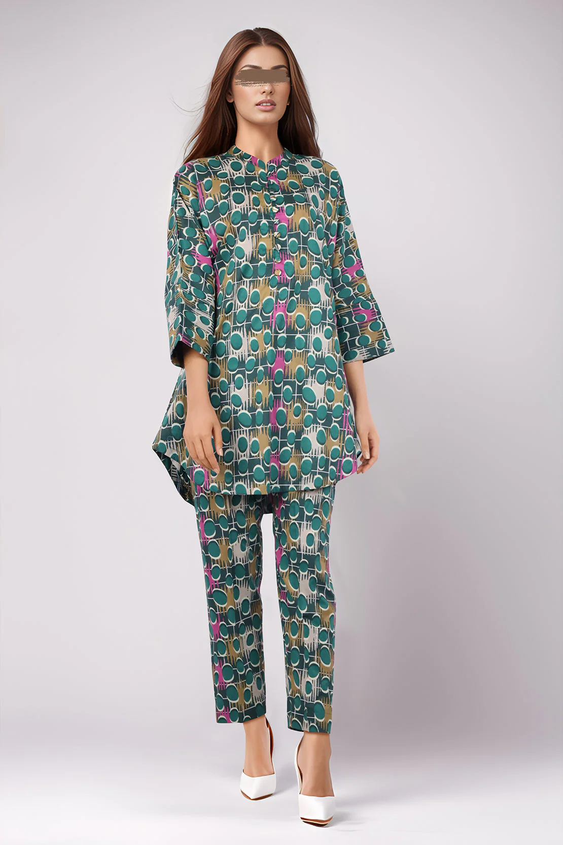 Printed Cambric Stitched 2 Piece (Shirt/Trouser) - Image 2