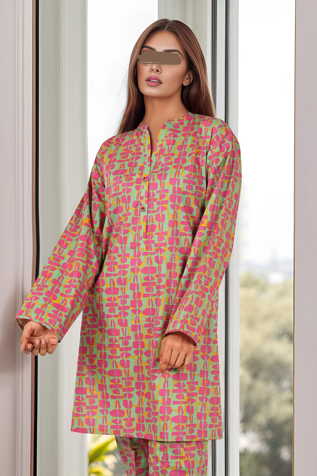 Printed Cambric Stitched 2 Piece (Shirt/Trouser) - Image 2