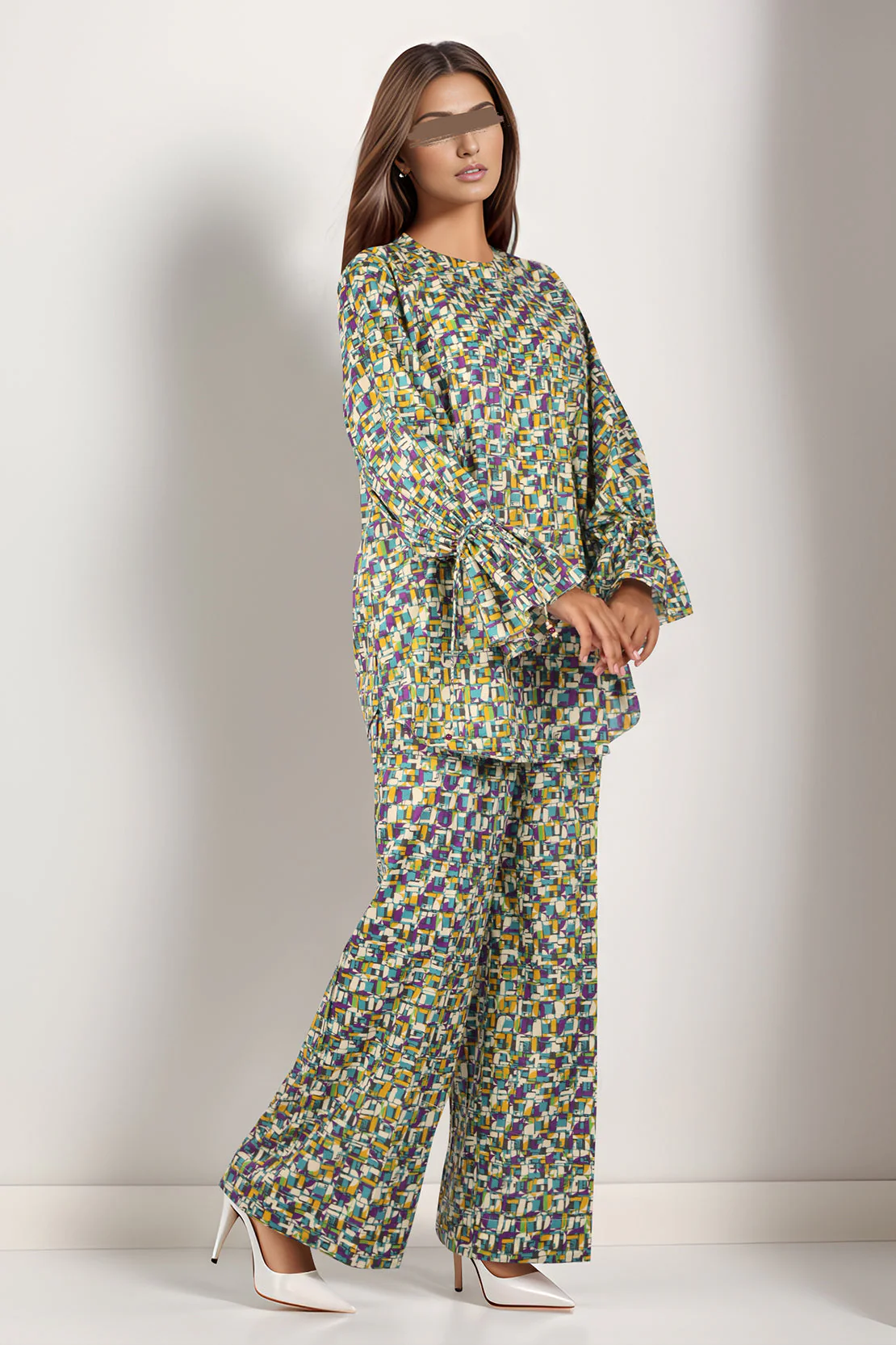 Printed Cambric Stitched 2 Piece (Shirt/Trouser) - Image 2