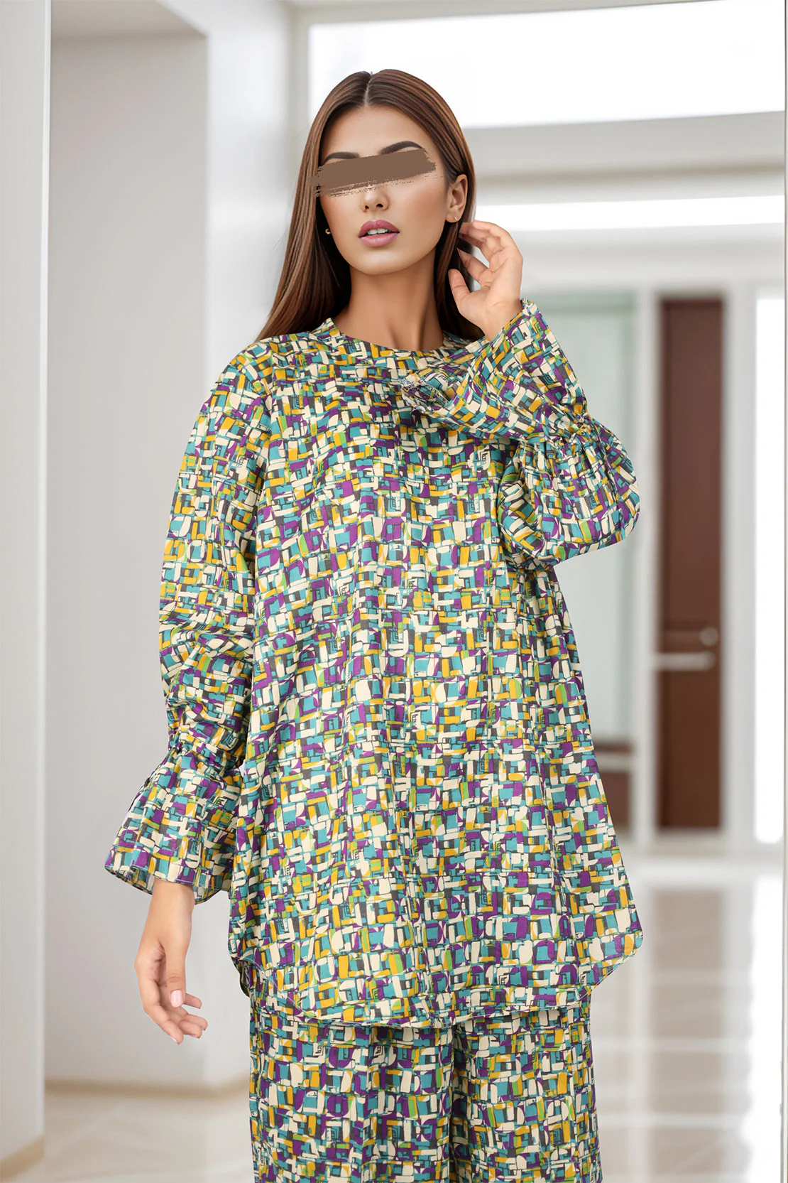 Printed Cambric Stitched 2 Piece (Shirt/Trouser) - Image 3