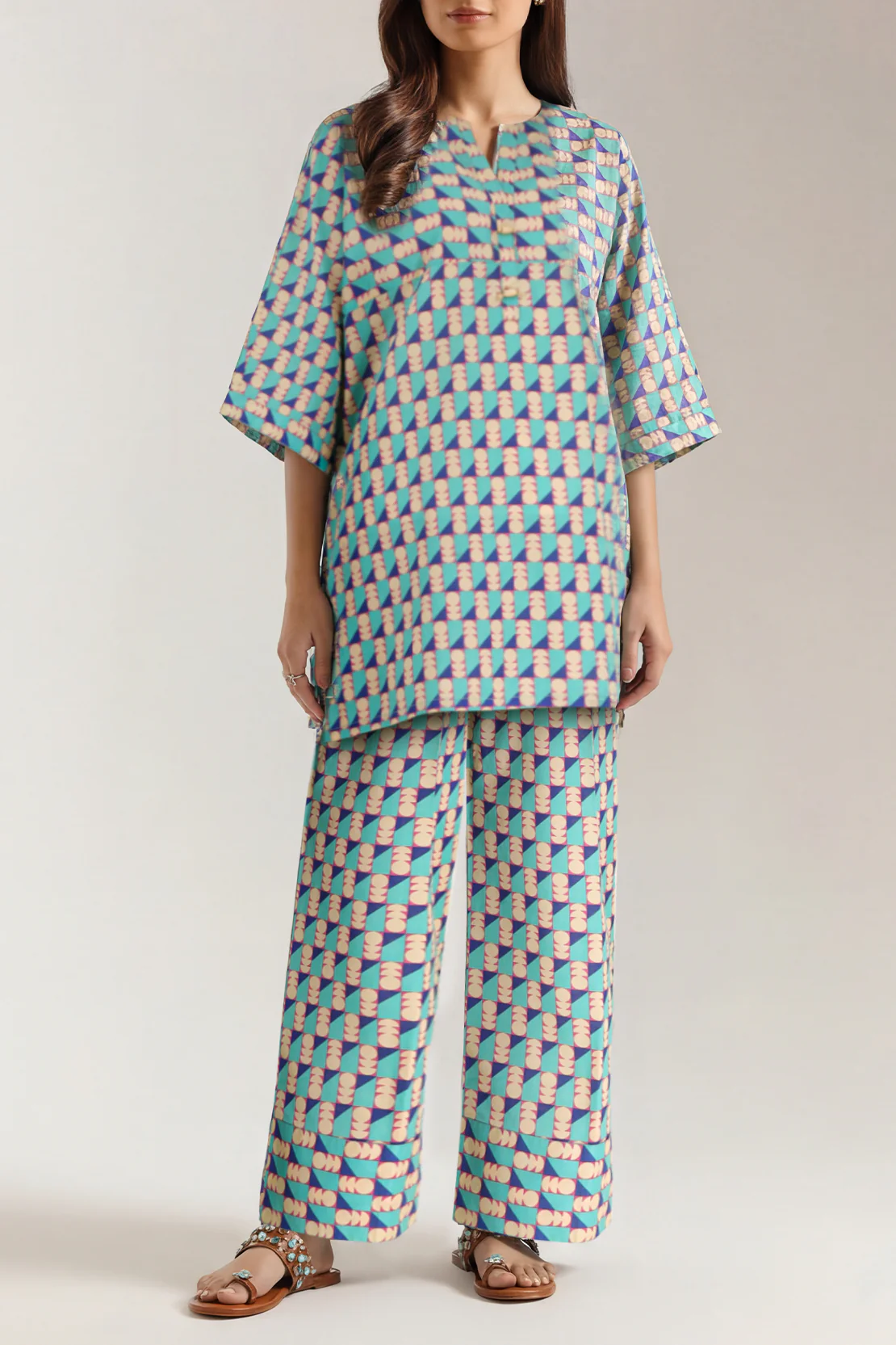 Printed Cambric Stitched 2 Piece (Shirt/Trouser)