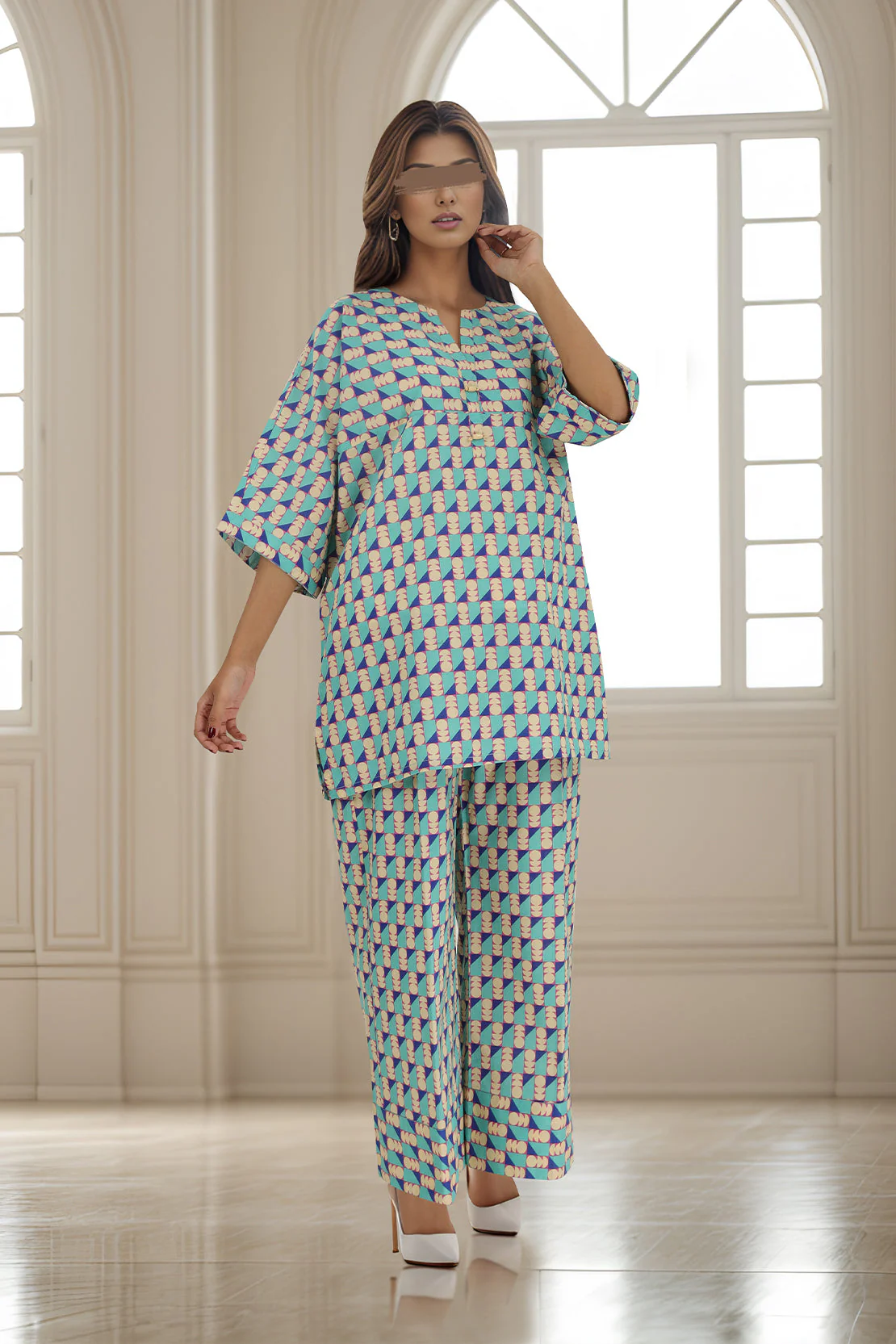 Printed Cambric Stitched 2 Piece (Shirt/Trouser) - Image 2