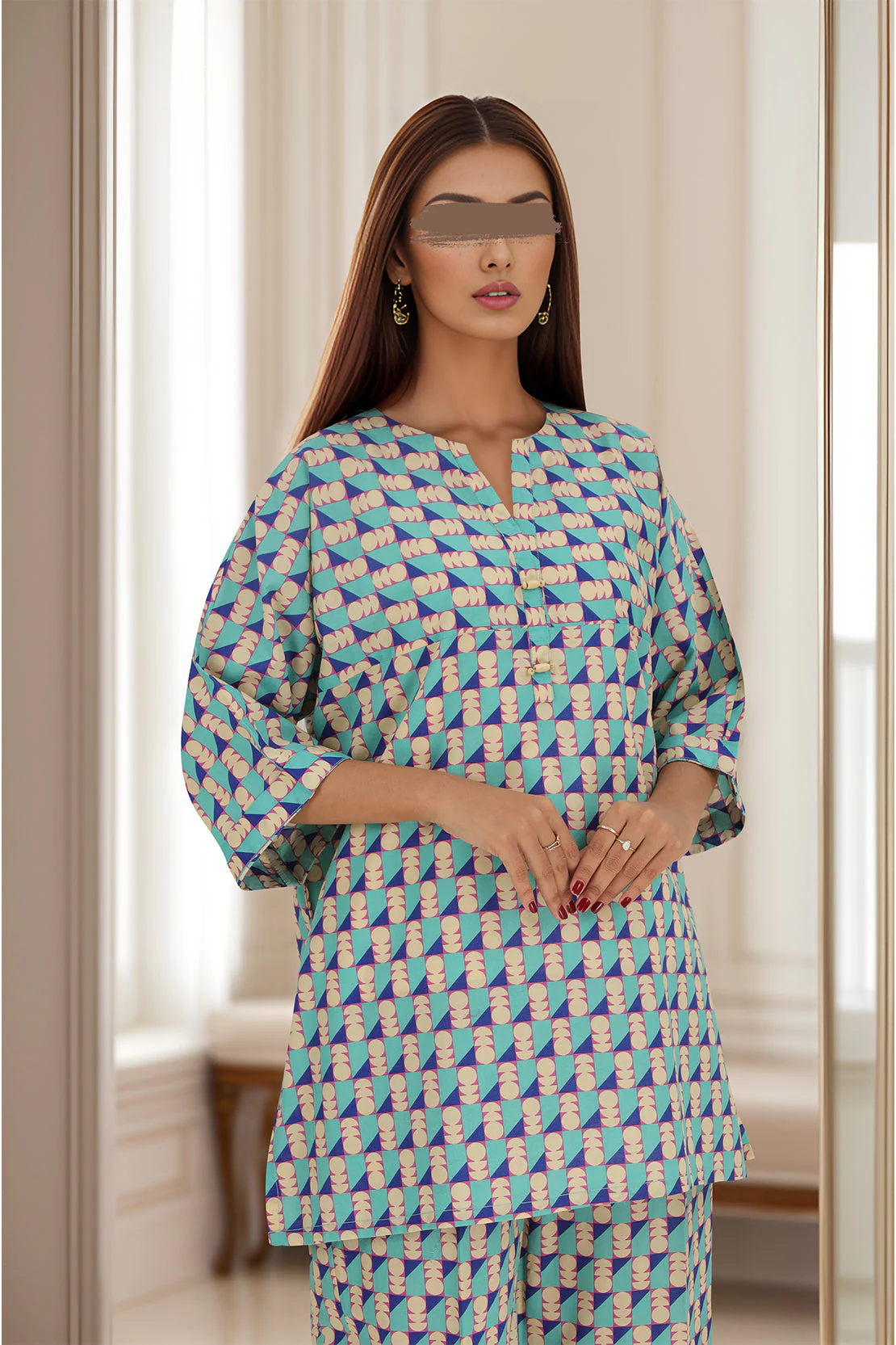 Printed Cambric Stitched 2 Piece (Shirt/Trouser) - Image 3