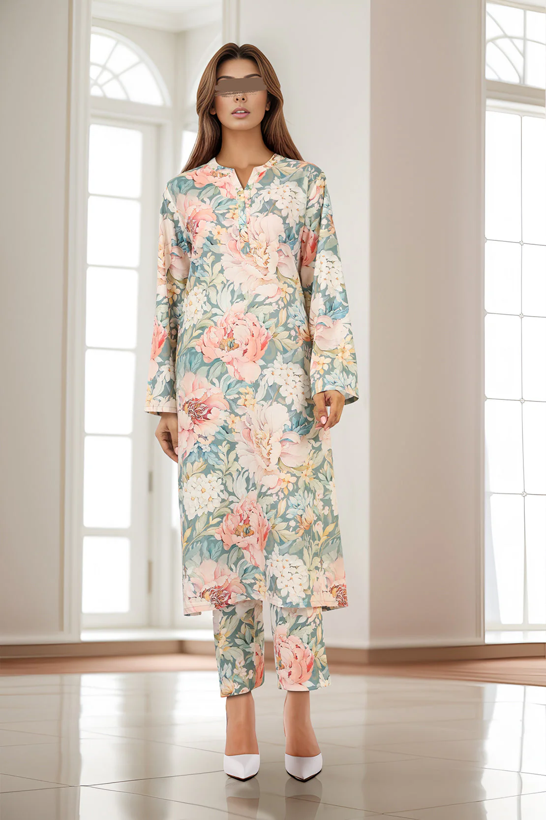 Printed Cambric Stitched 2 Piece (Shirt/Trouser) - Image 2