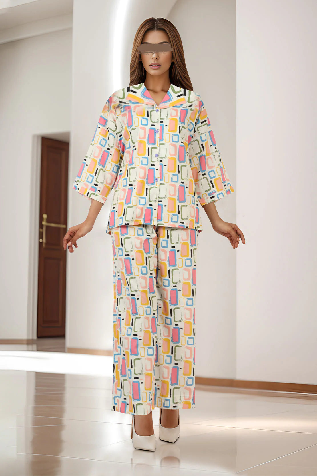 Printed Cambric Stitched 2 Piece (Shirt/Trouser) - Image 3
