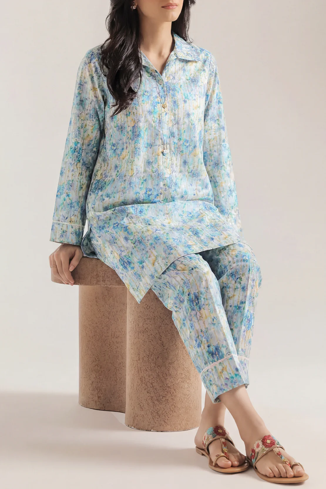 Printed Cambric Stitched 2 Piece (Shirt/Trouser) - Image 2