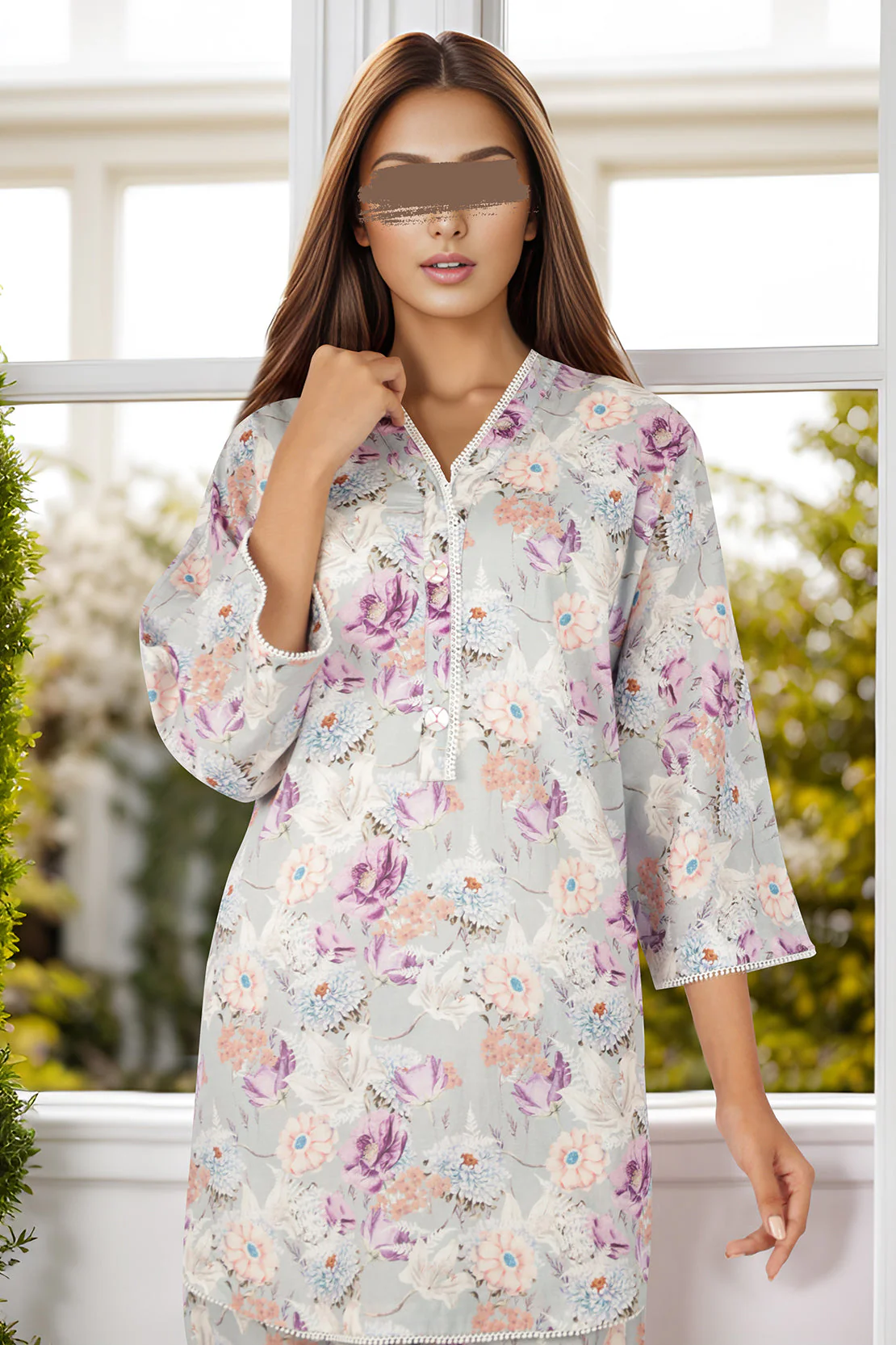 Printed Cambric Stitched 2 Piece (Shirt/Trouser) - Image 2