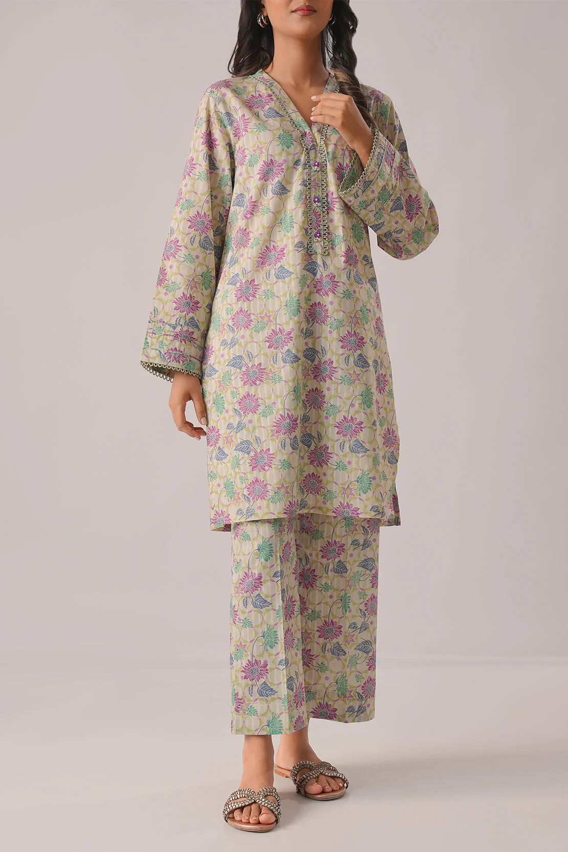 Printed Cambric Stitched 2 Piece (Shirt/Trouser) - Image 2