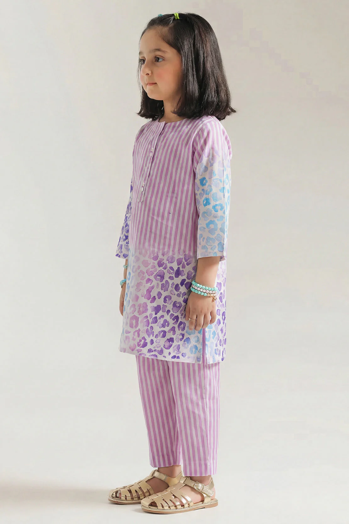 Printed Cambric Stitched 2 Piece (Shirt/Trouser) For Kids - Image 3