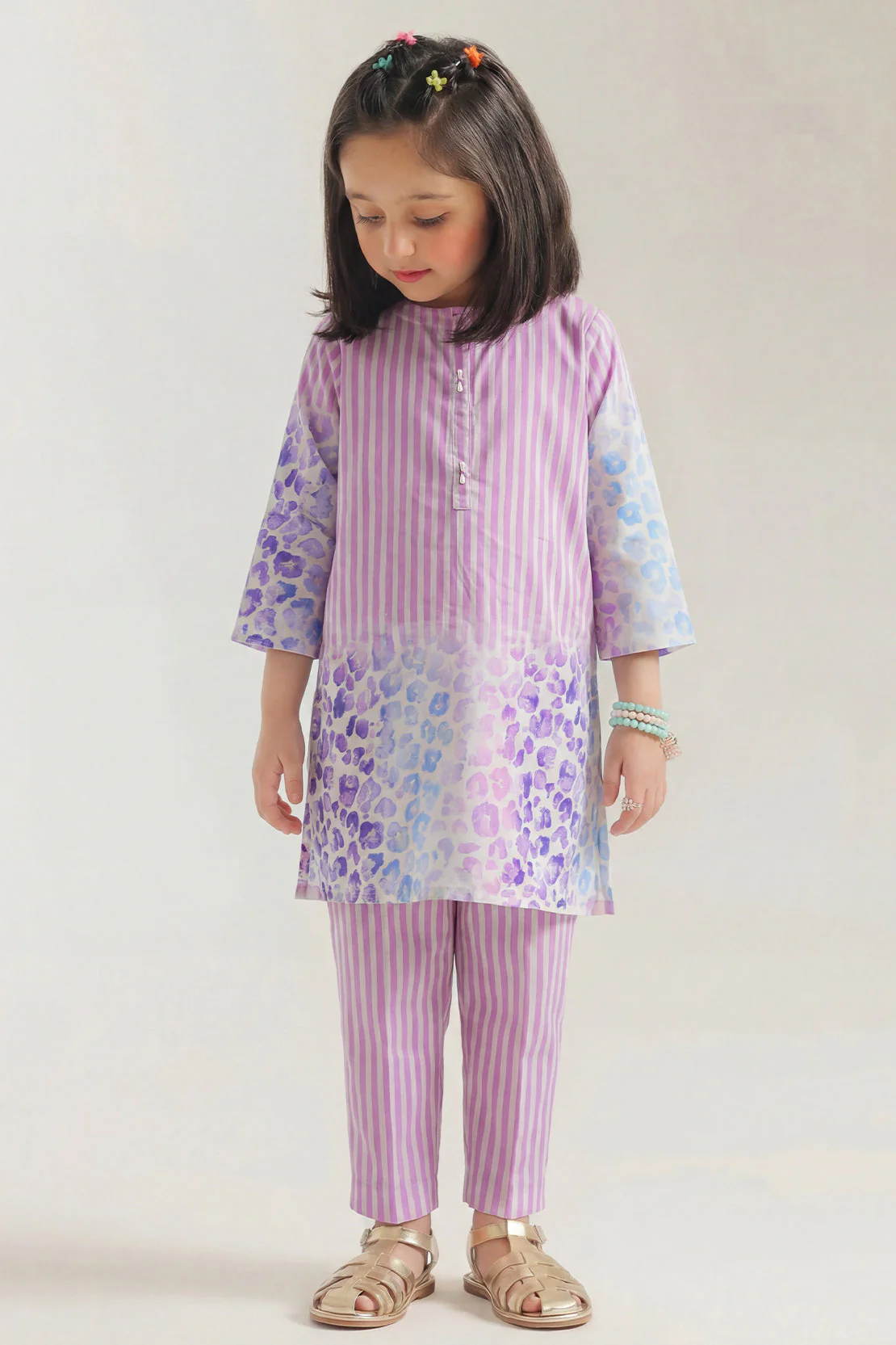 Printed Cambric Stitched 2 Piece (Shirt/Trouser) For Kids - Image 4