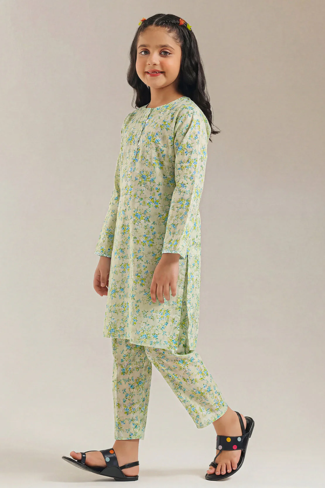 Printed Cambric Stitched 2 Piece (Shirt/Trouser) For Kids - Image 3