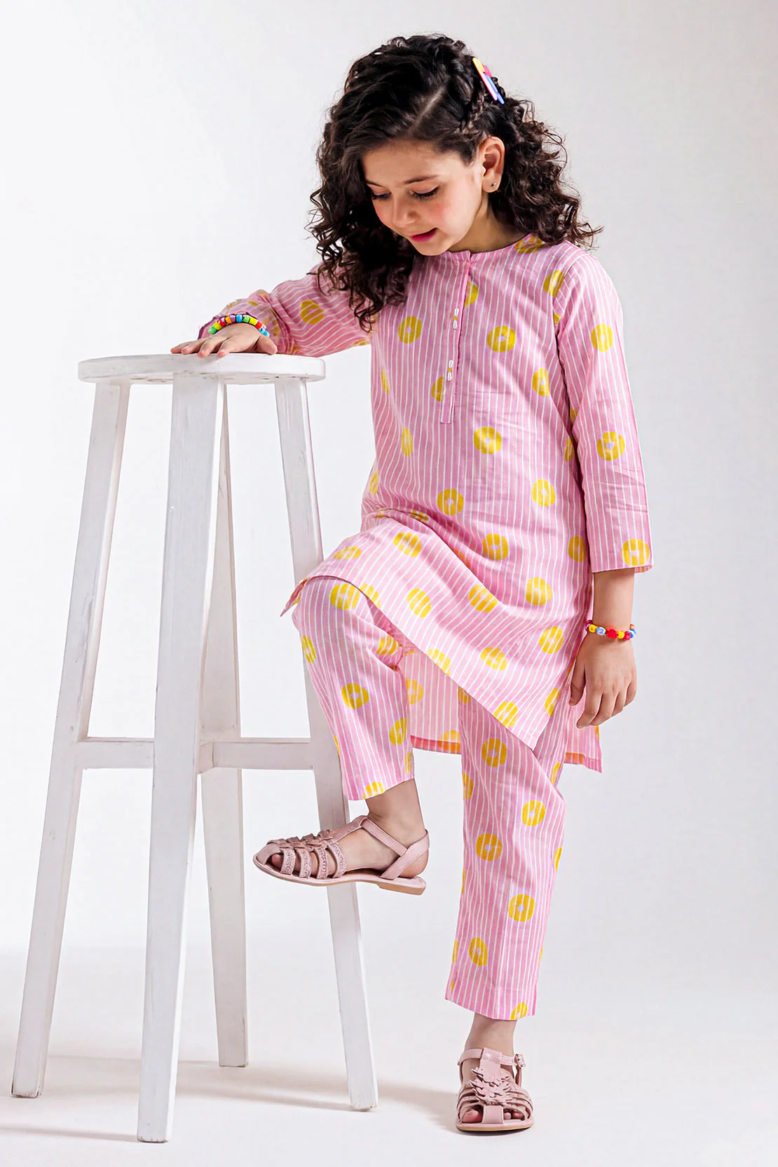Printed Cambric Stitched 2 Piece (Shirt/Trouser) For Kids