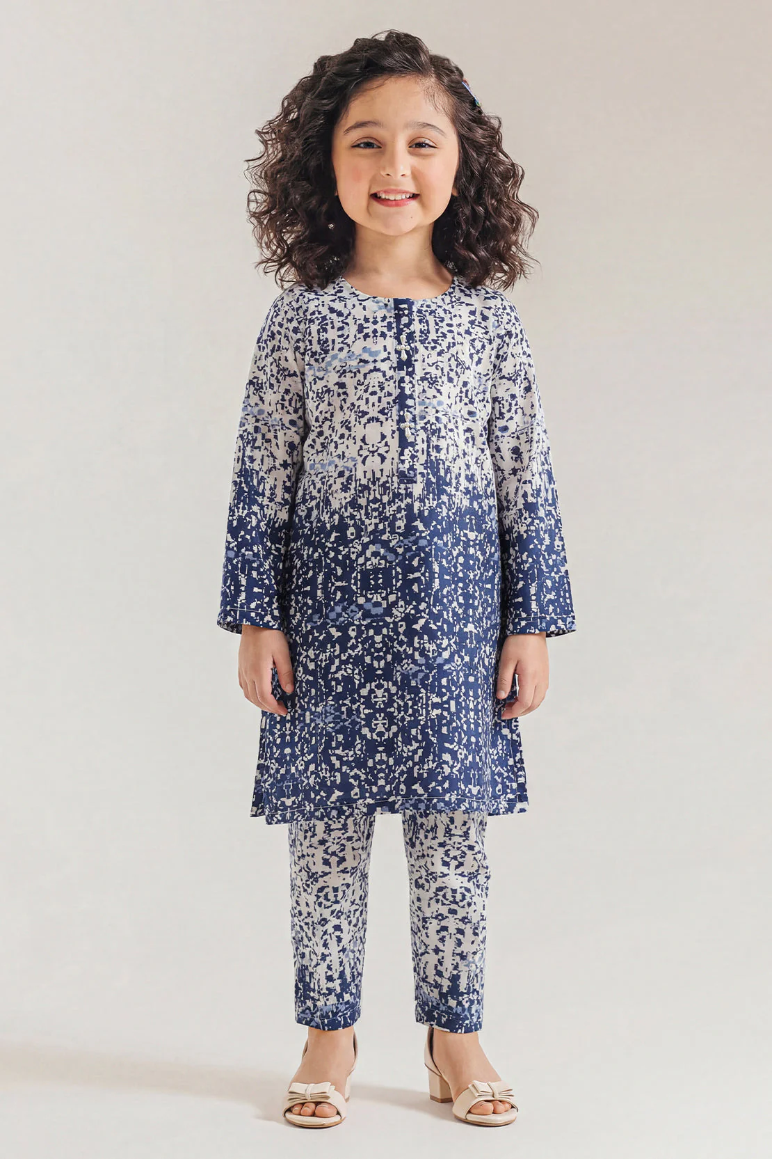 Printed Cambric Stitched 2 Piece (Shirt/Trouser) For Kids
