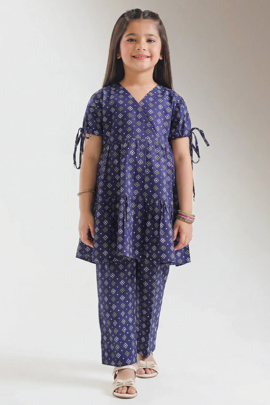 Printed Cambric Stitched 2 Piece (Shirt/Trouser) For Kids