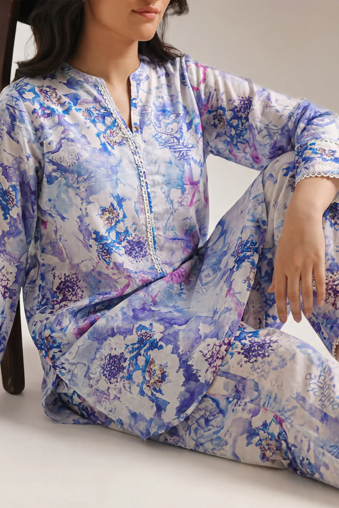 Printed Cambric Stitched 2 Piece (Shirt/Trouser) - Image 2