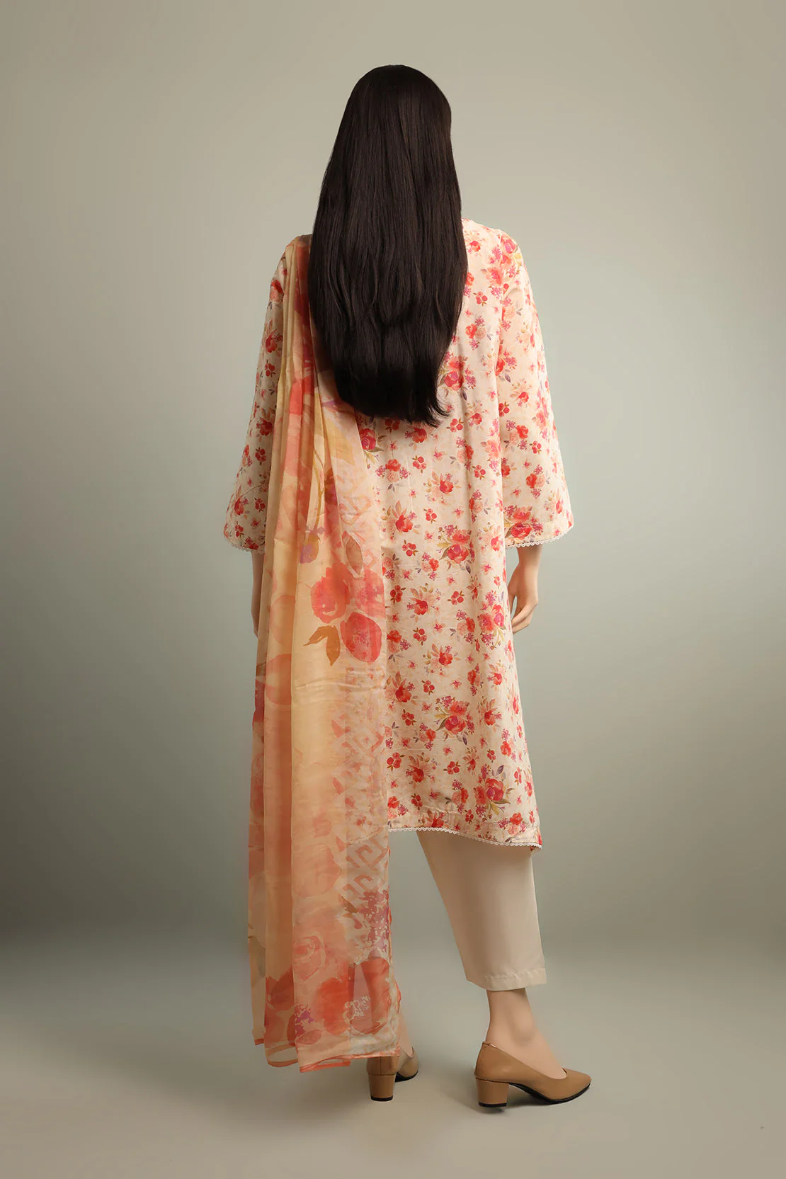 Printed Cambric Stitched 3 Piece - Image 2