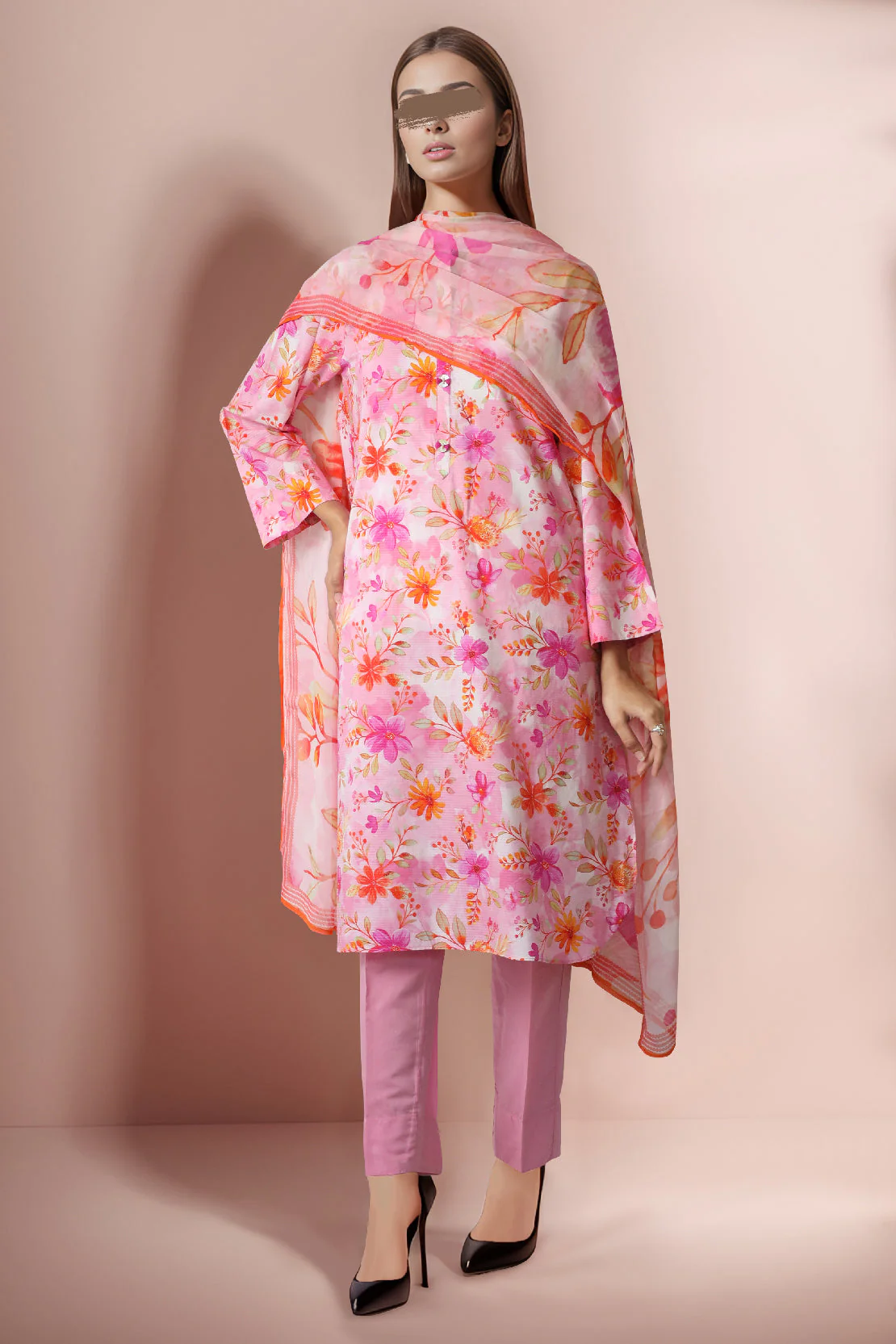 Printed Cambric Stitched 3 Piece - Image 2