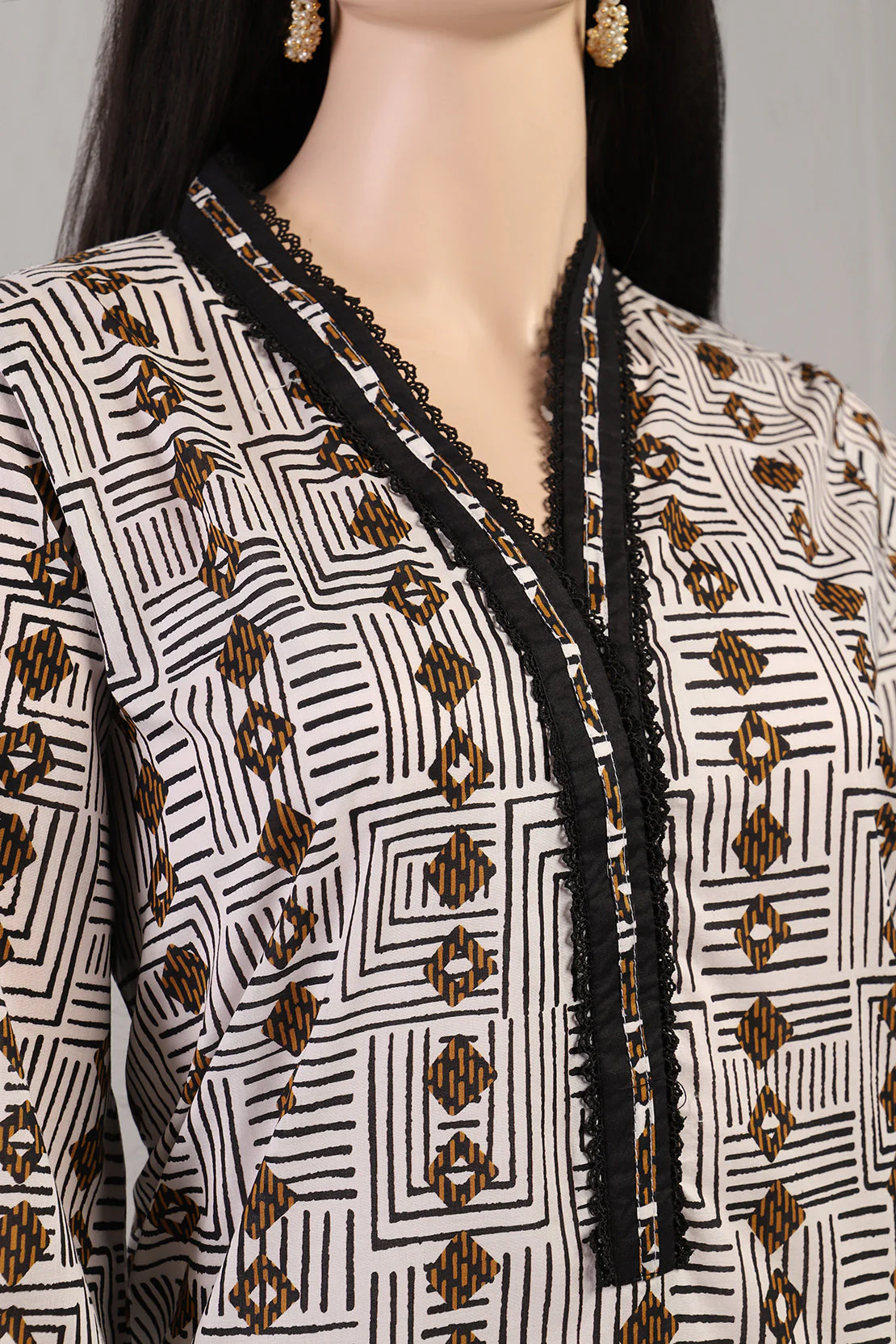 Printed Cambric Stitched 3 Piece - Image 3