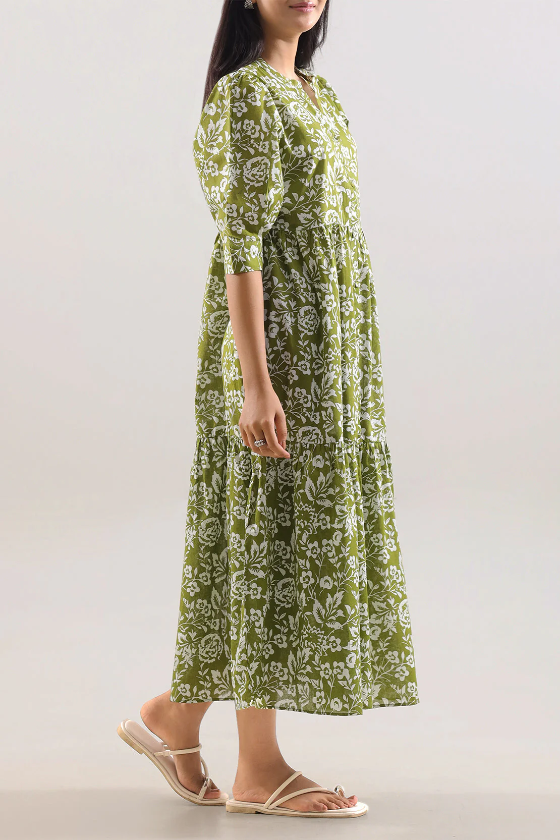 Printed Cambric Stitched Dress - Image 3