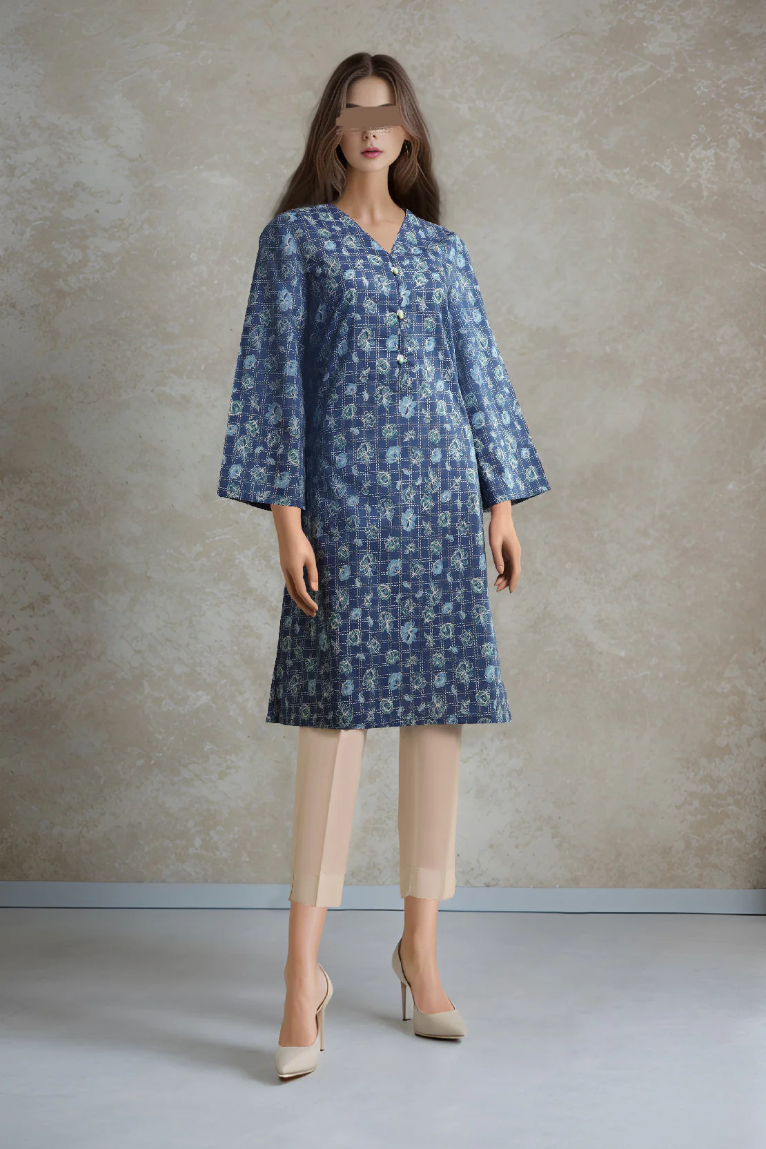 Printed Cambric Stitched Shirt