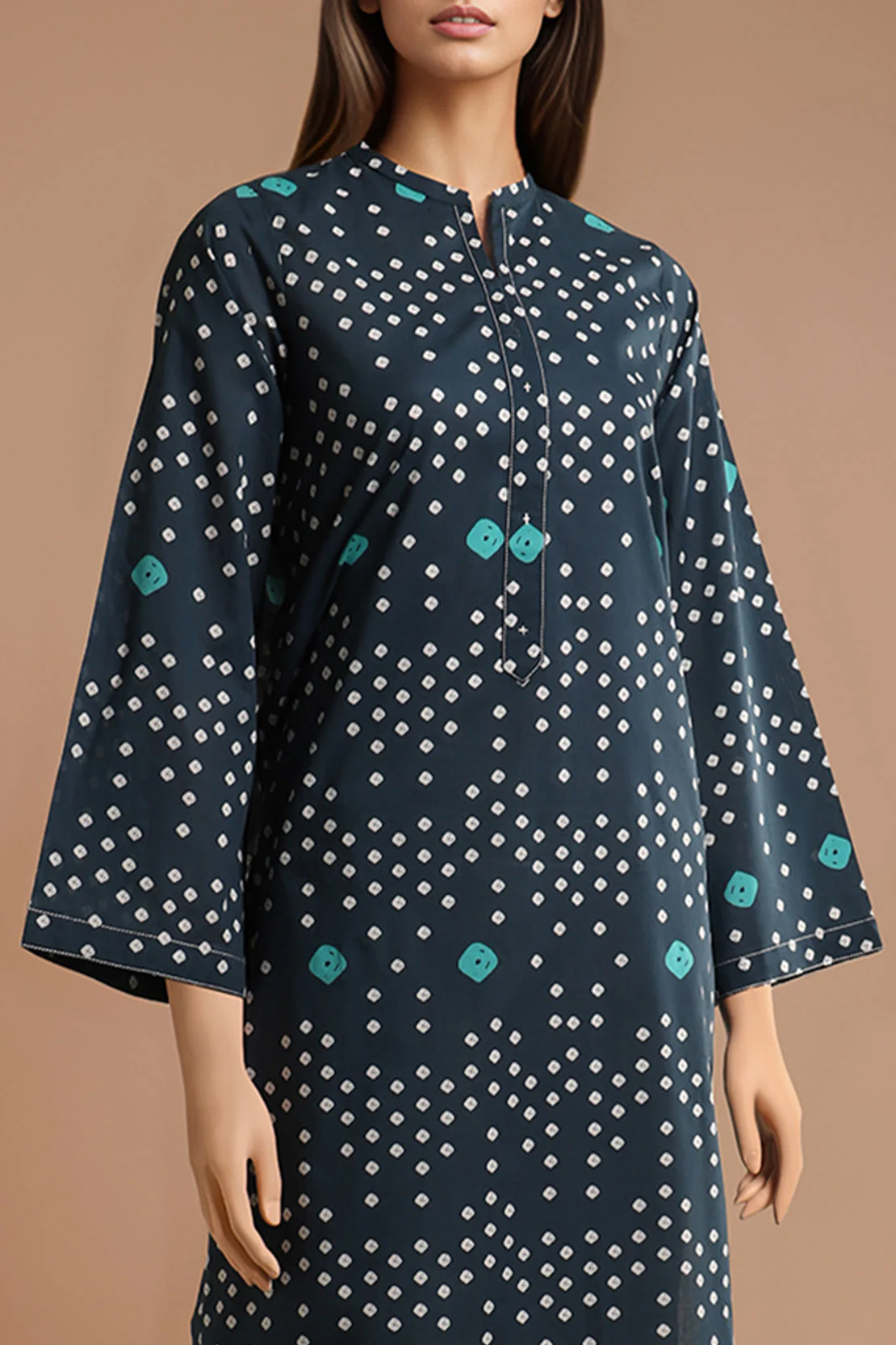 Printed Cambric Stitched Shirt