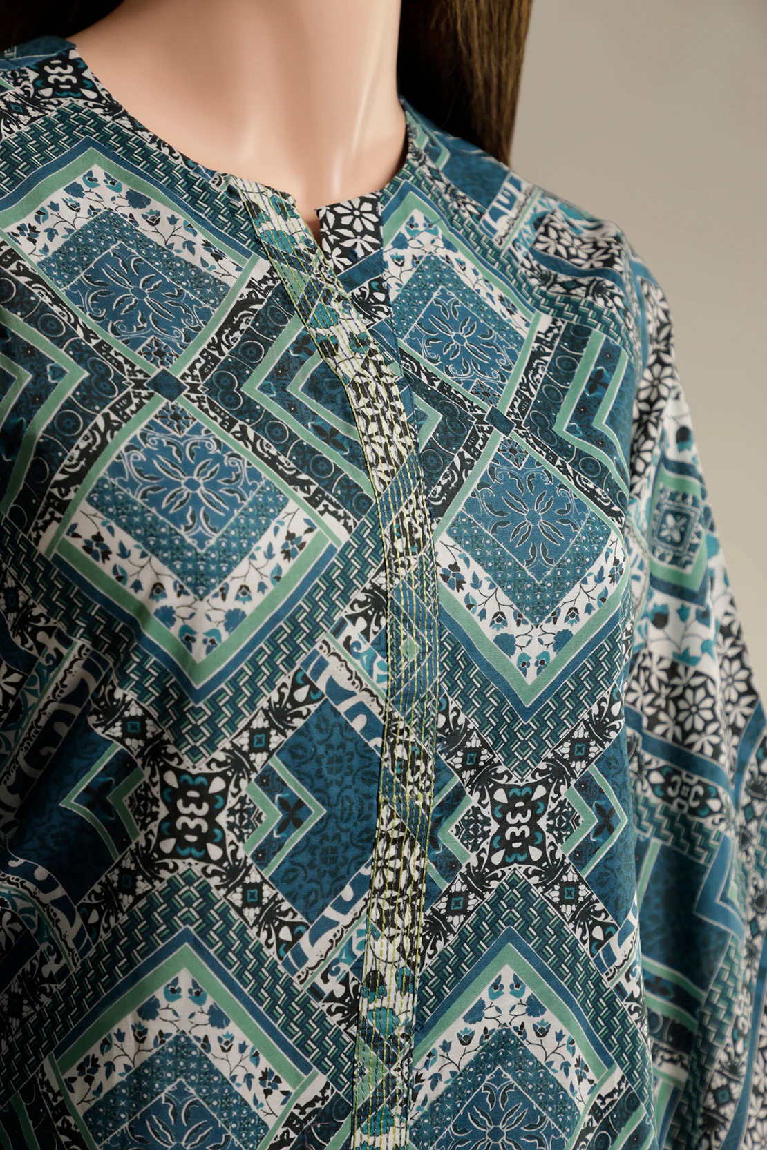 Printed Cambric Stitched Shirt - Image 4