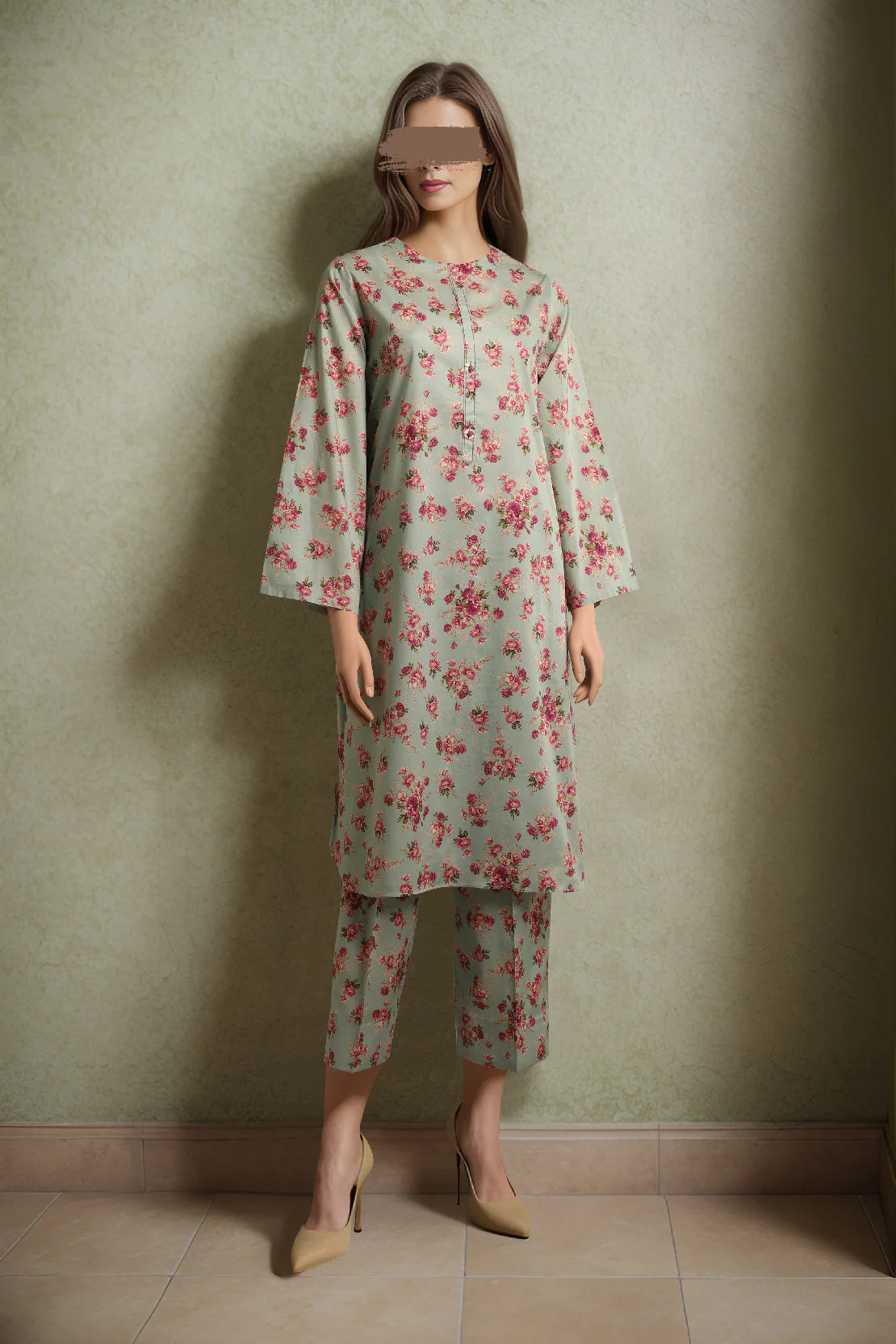 Printed Cambric Stitched Shirt