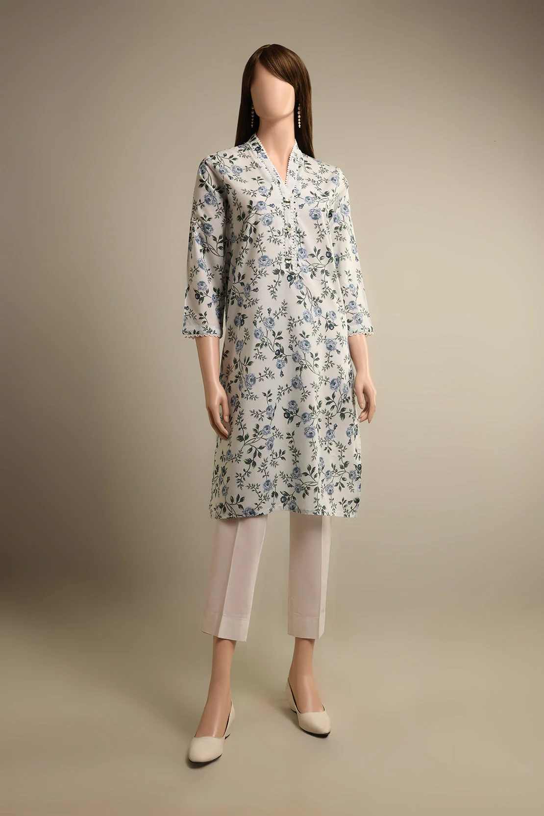 Printed Cambric Stitched Shirt