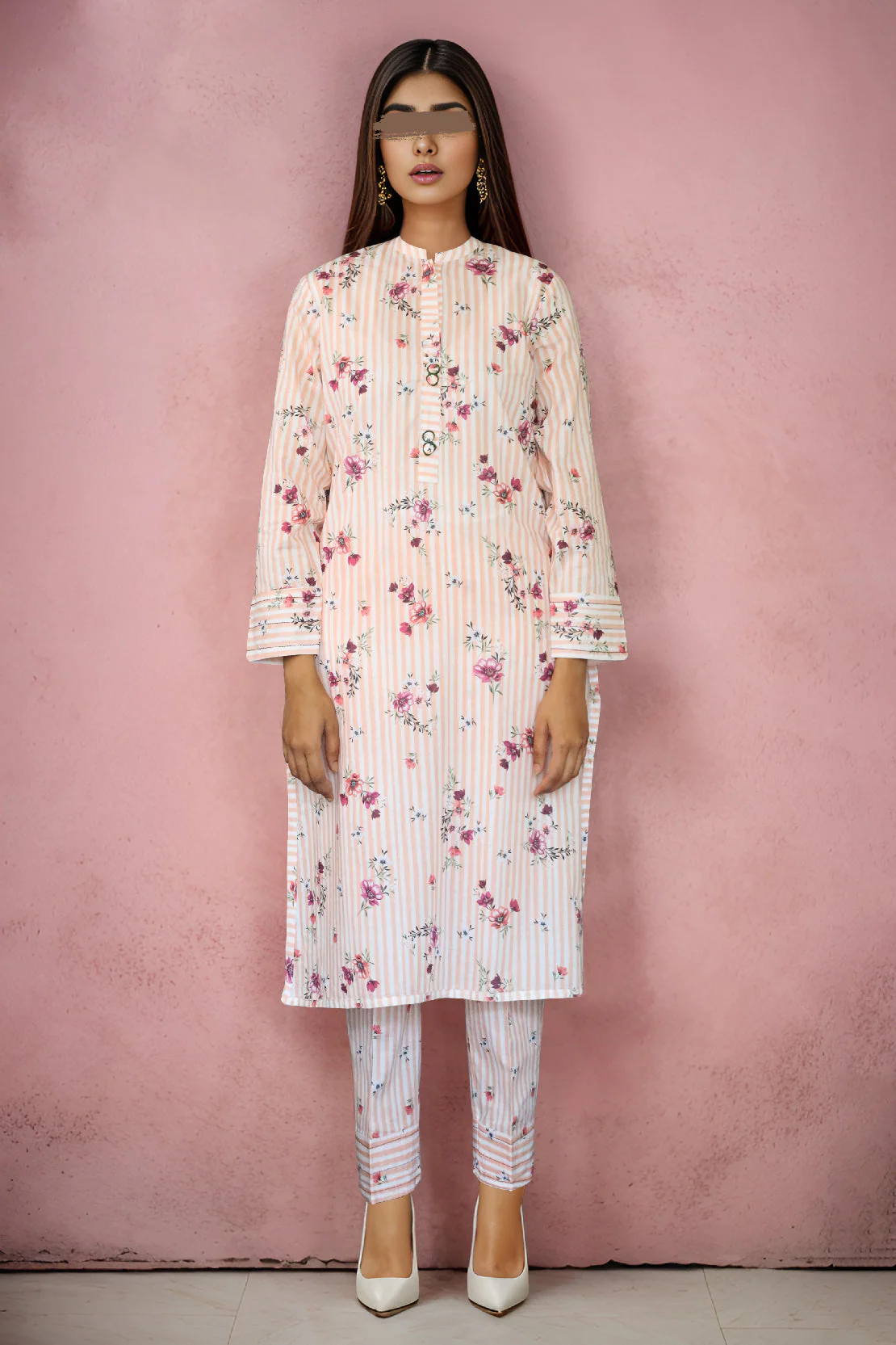 Printed Cambric Stitched Shirt