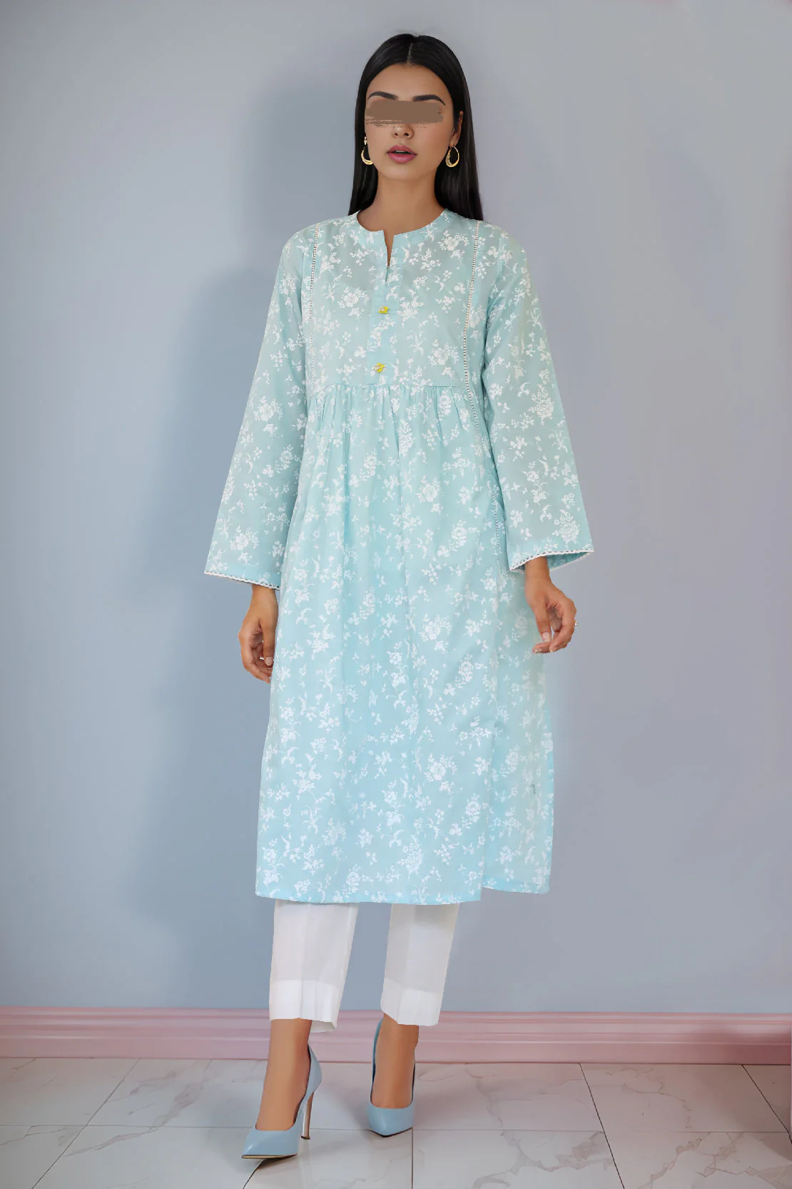 Printed Cambric Stitched Shirt