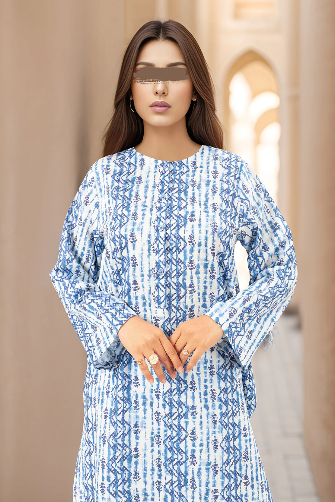 Printed Cambric Stitched Shirt - Image 2