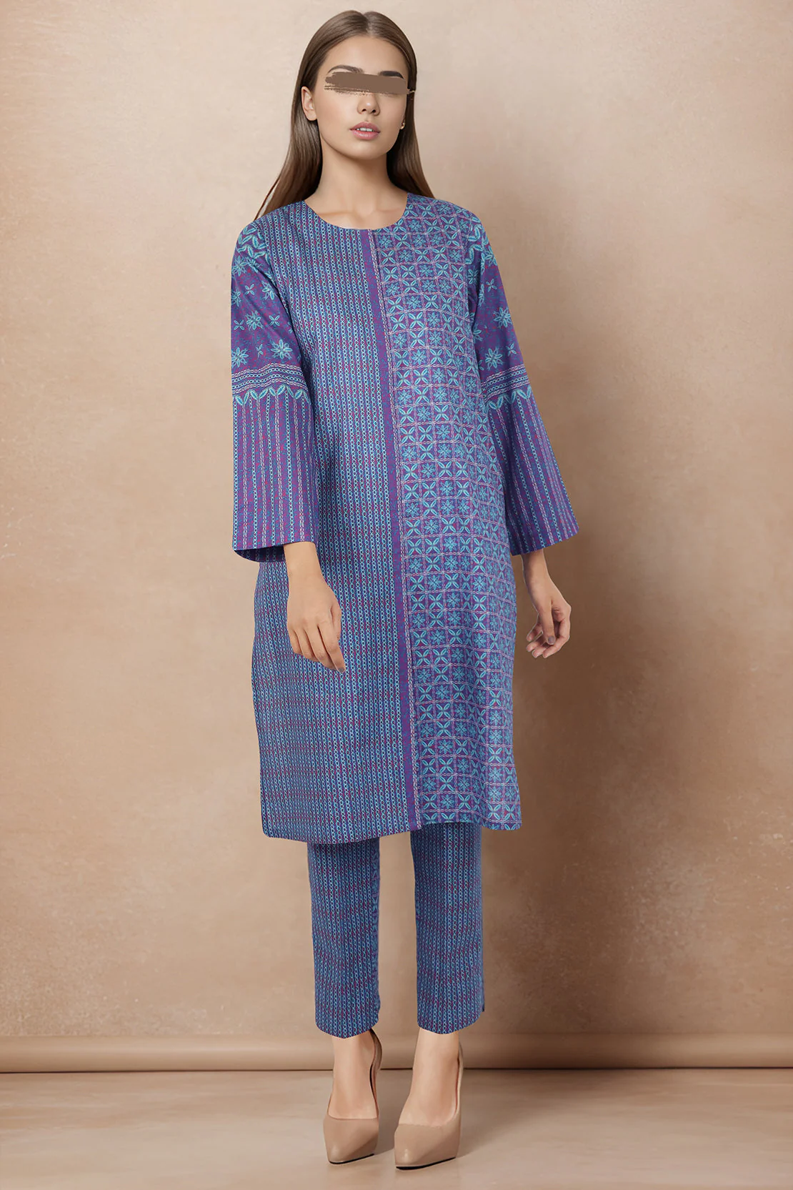 Printed Cambric Stitched Shirt