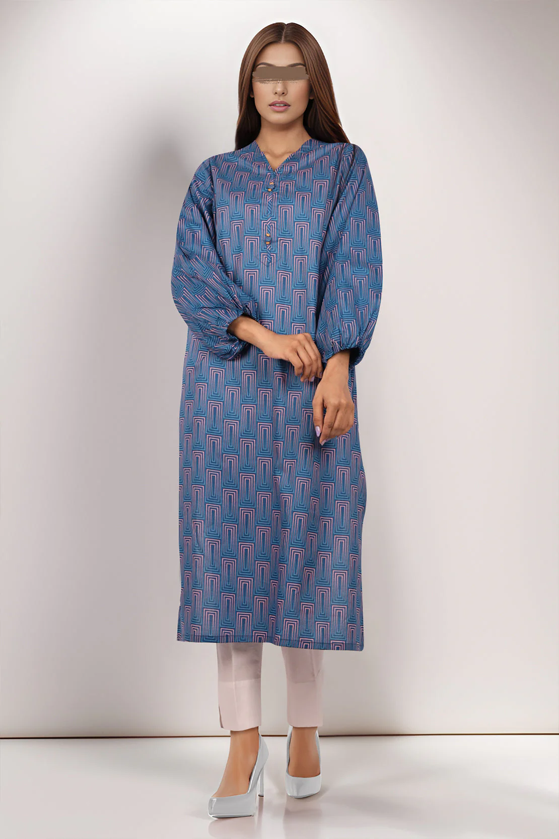 Printed Cambric Stitched Shirt