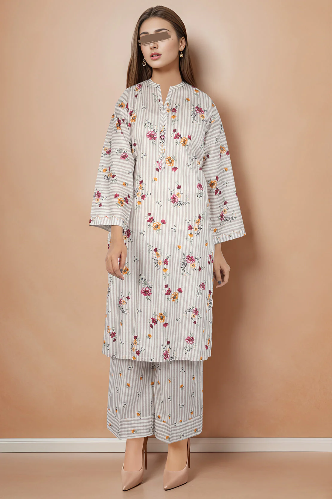 Printed Cambric Stitched Shirt